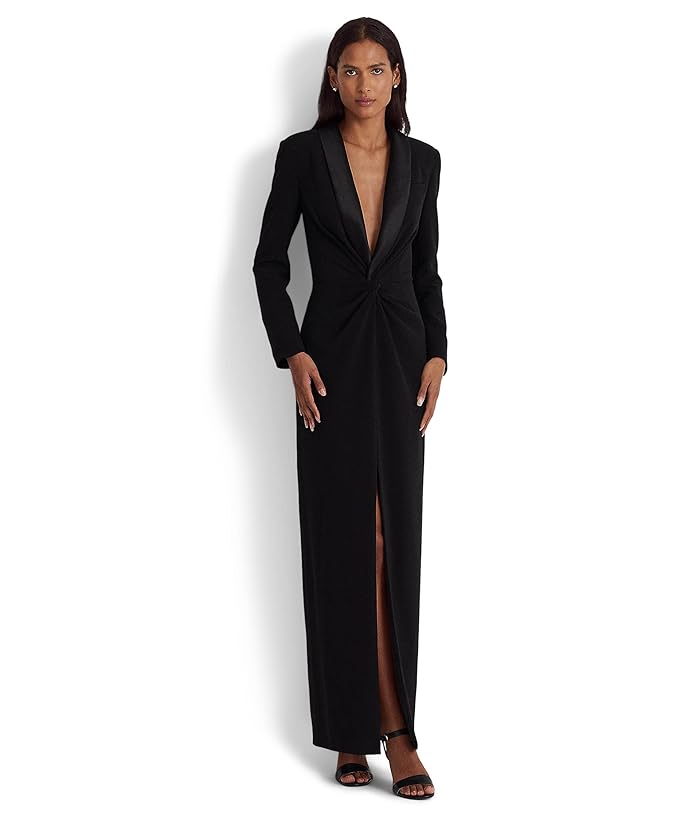 LAUREN Ralph Lauren Crepe Long Sleeve Gown