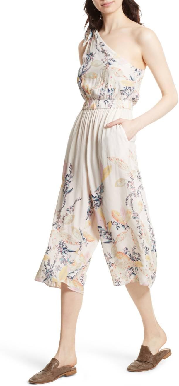 Free People Floral-Print Off-The-Shoulder Jumpsuit