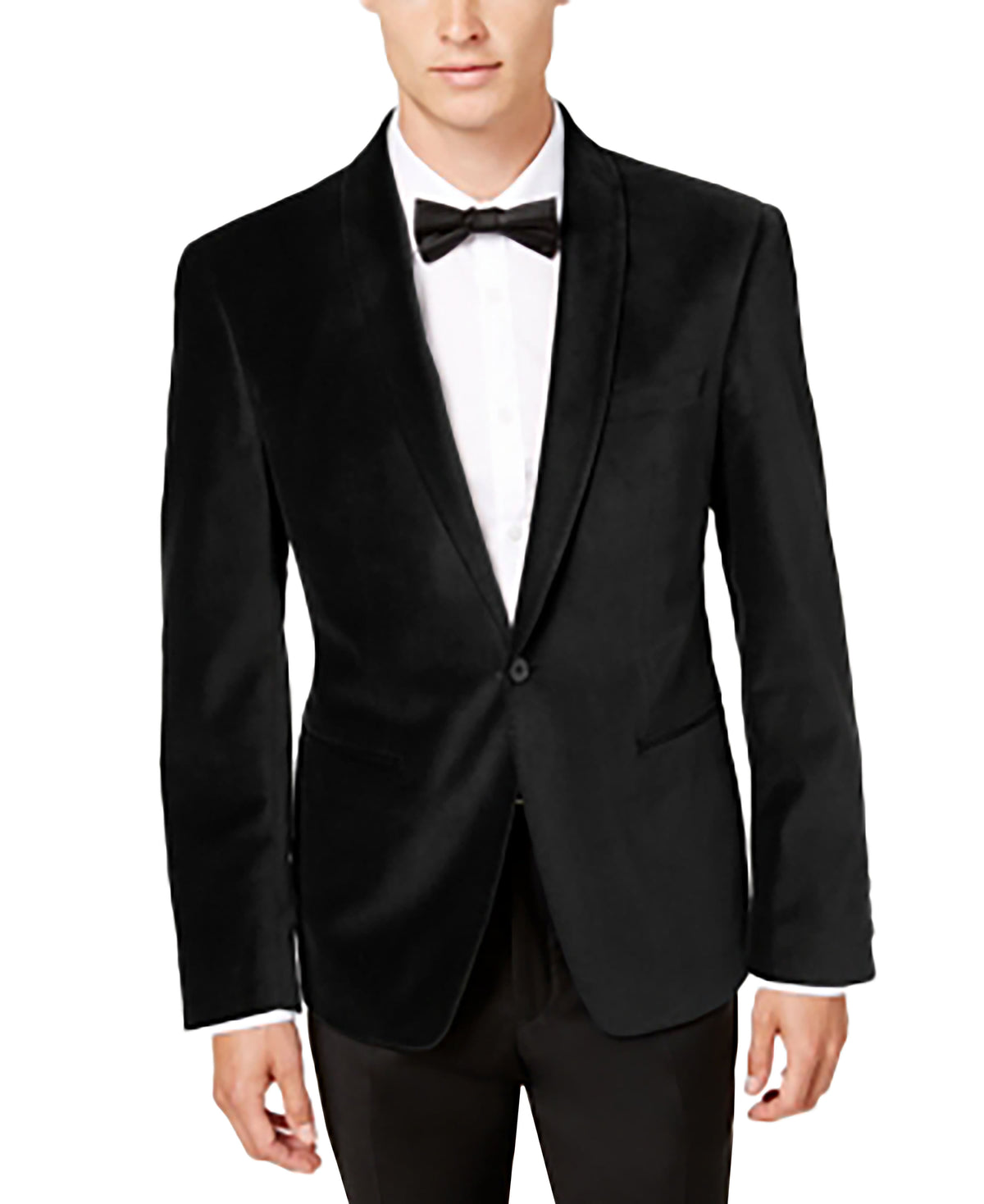 Calvin Klein Men's Slim-Fit Velvet Dinner Jacket Black 46R