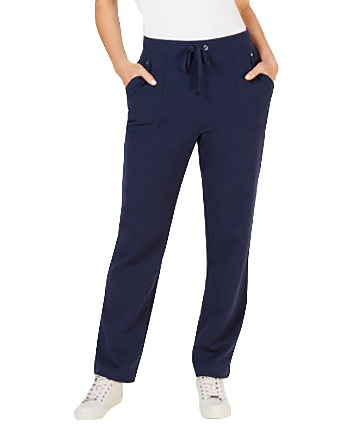 Karen Scott Sport Womens Track Fitness Pants Intrepid Blue XL