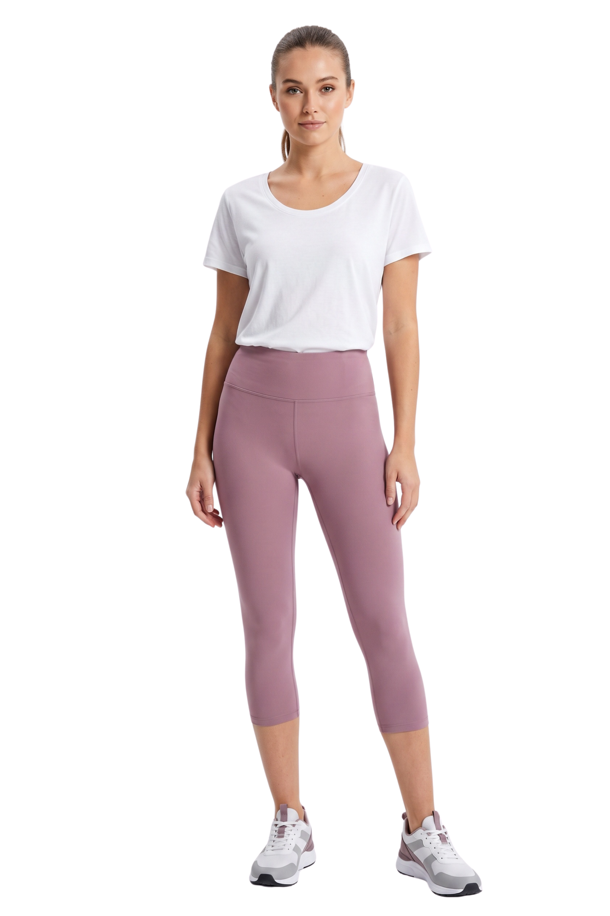 Brushed Basic Solid High Waisted Capris - 3 Inch - New Mix