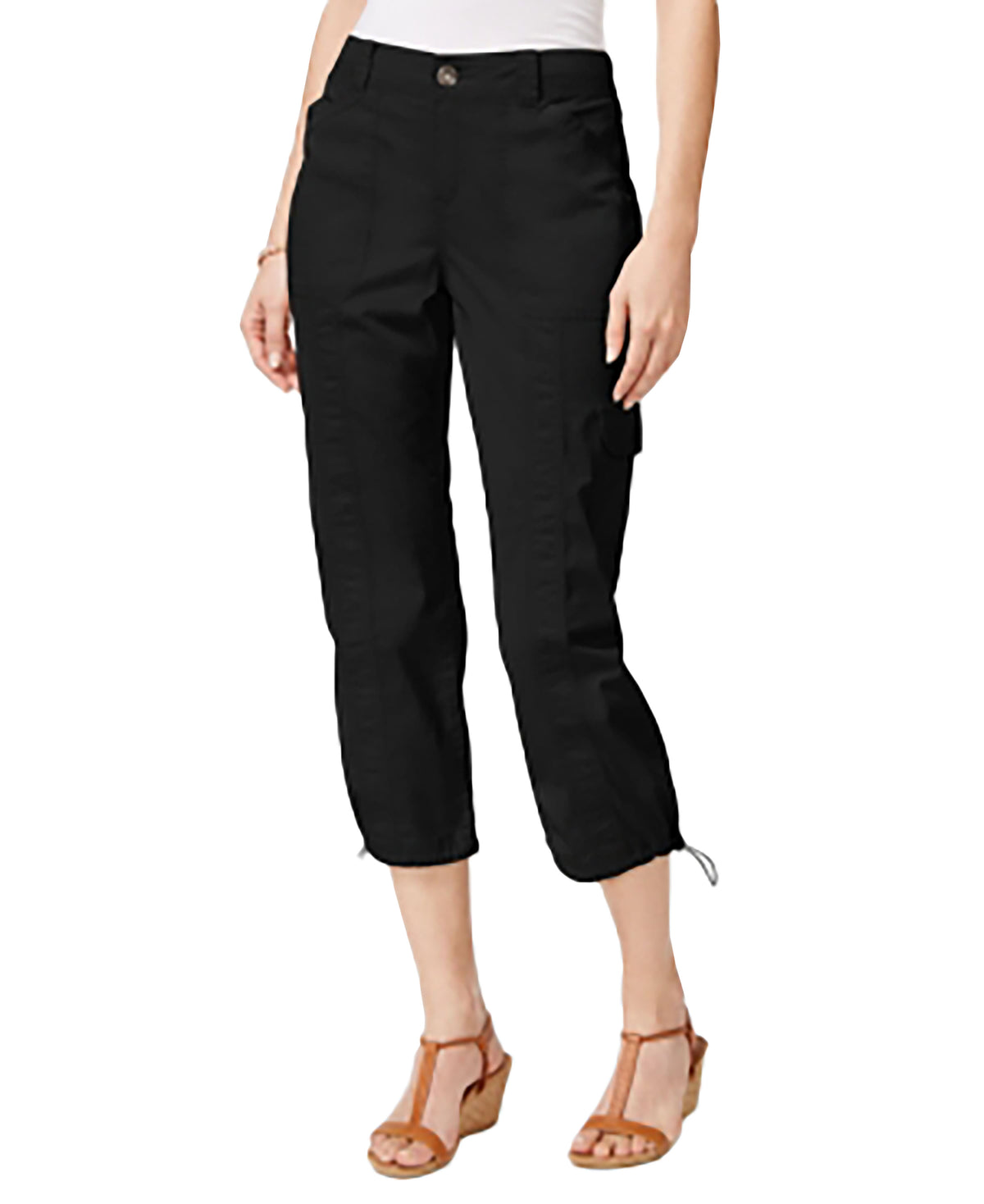 Petite Cargo Capri Pants