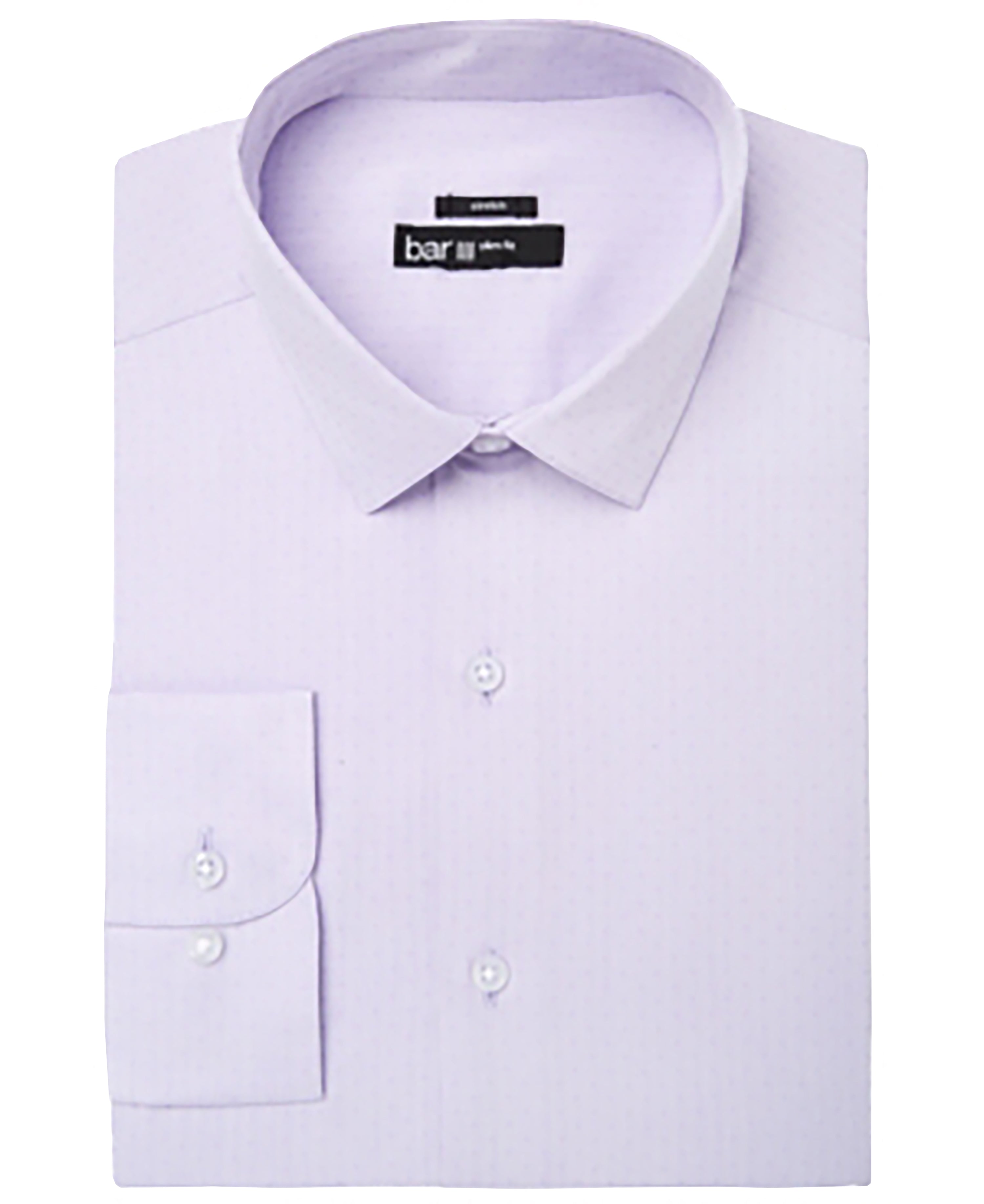 Bar III Mens Slim Fit Easy Care Button-Down Shirt Lavender 14-14 1/2 32-33