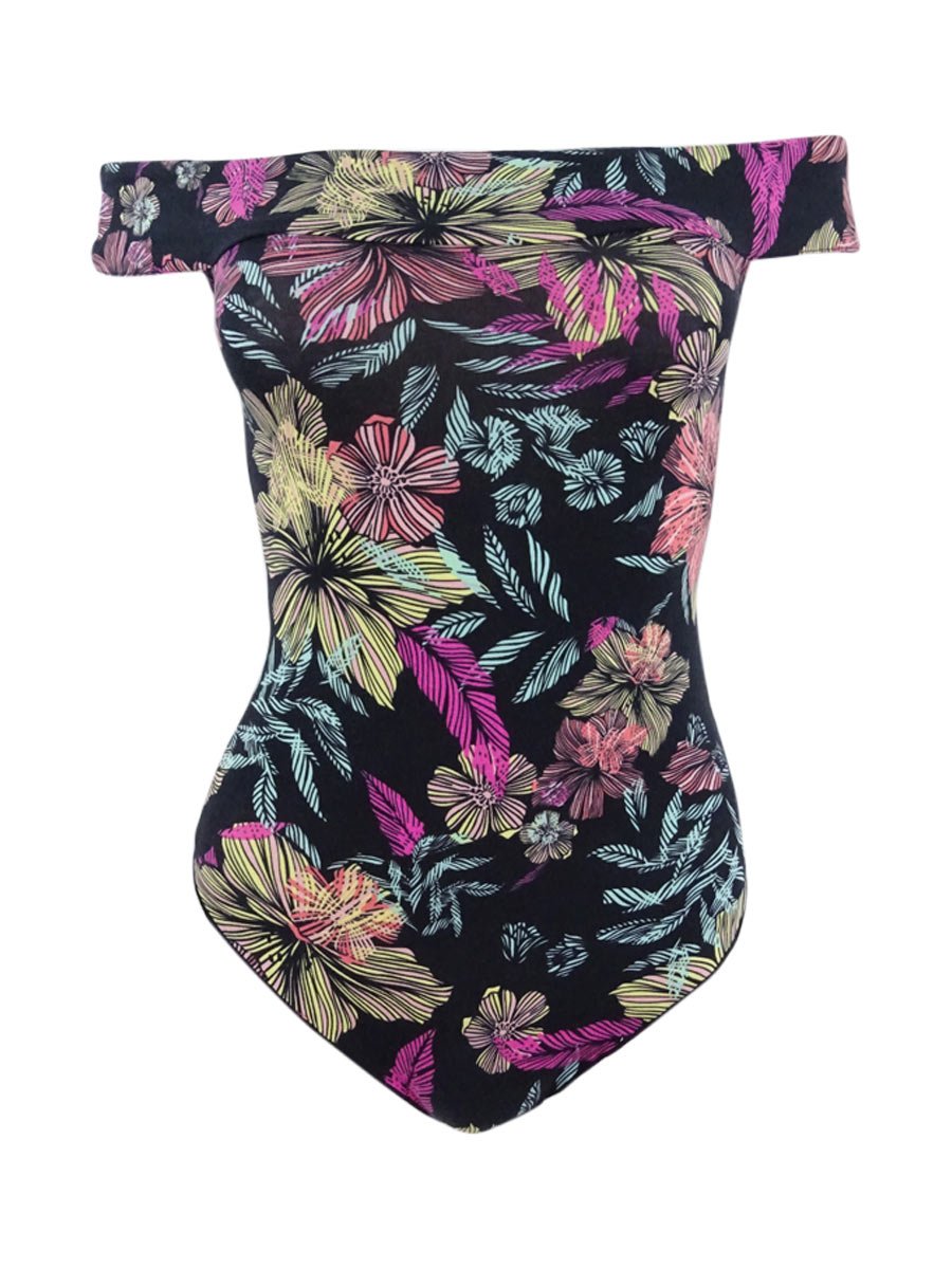 Free People Womens Floral Print Off-The-Shoulder Bodysuit