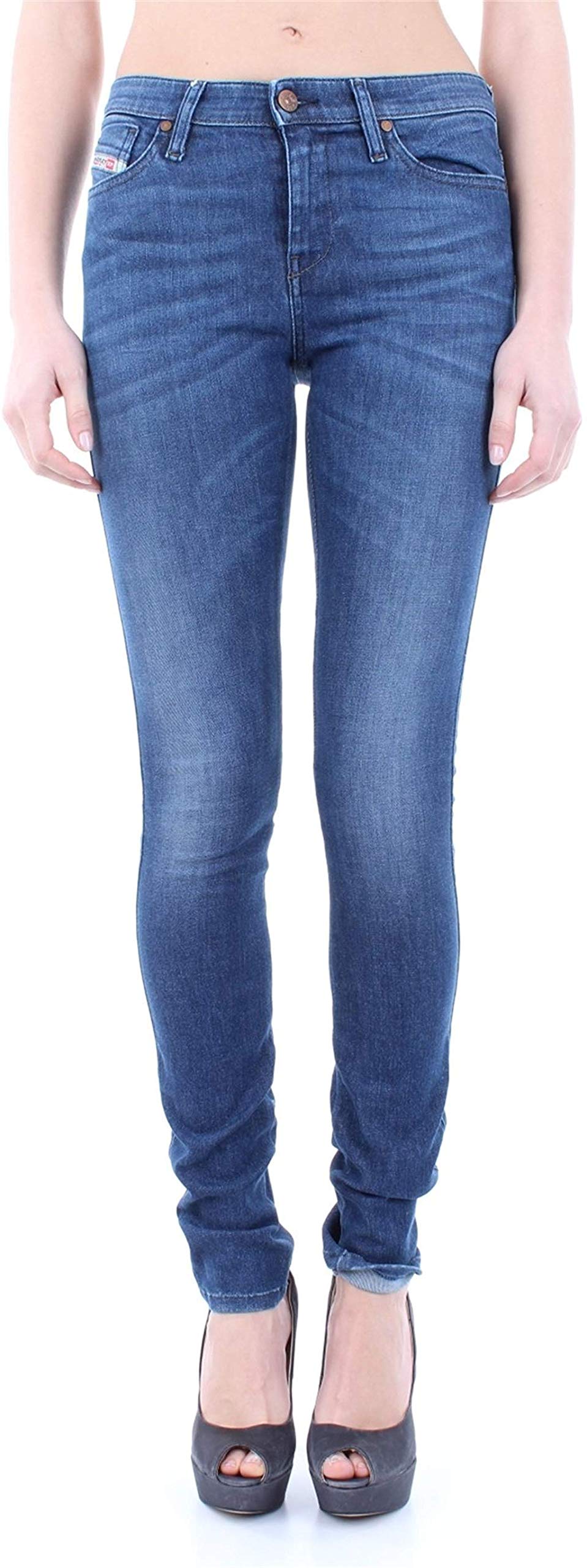 Diesel Womens Skinzee Trousers In Denim 848L Denim Jeans