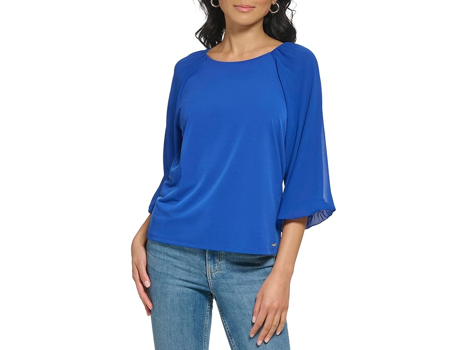 3/4 Chiffon Sleeve Blouse