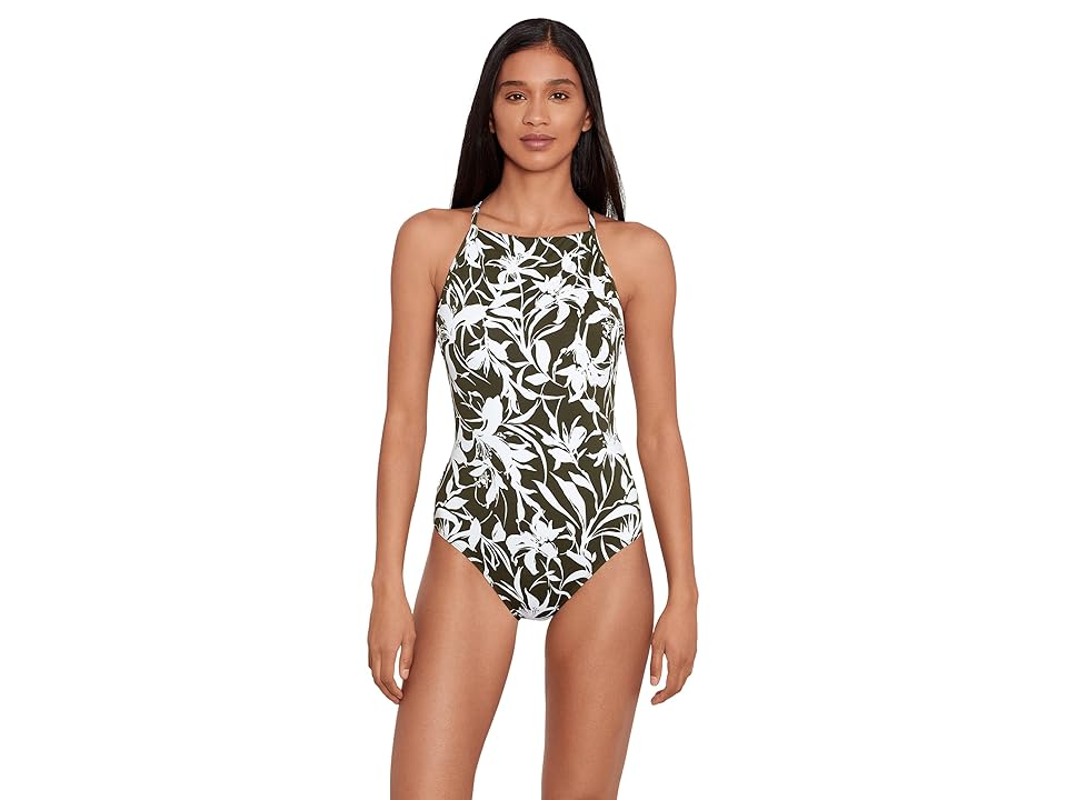 Tropic Monotone High Neck Underwire One-Piece Women's Swimsuits One Piece