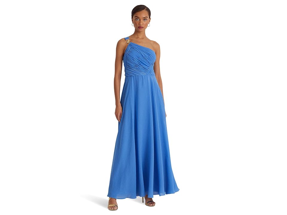 LAUREN Ralph Lauren Georgette One Shoulder Gown Women's Dress