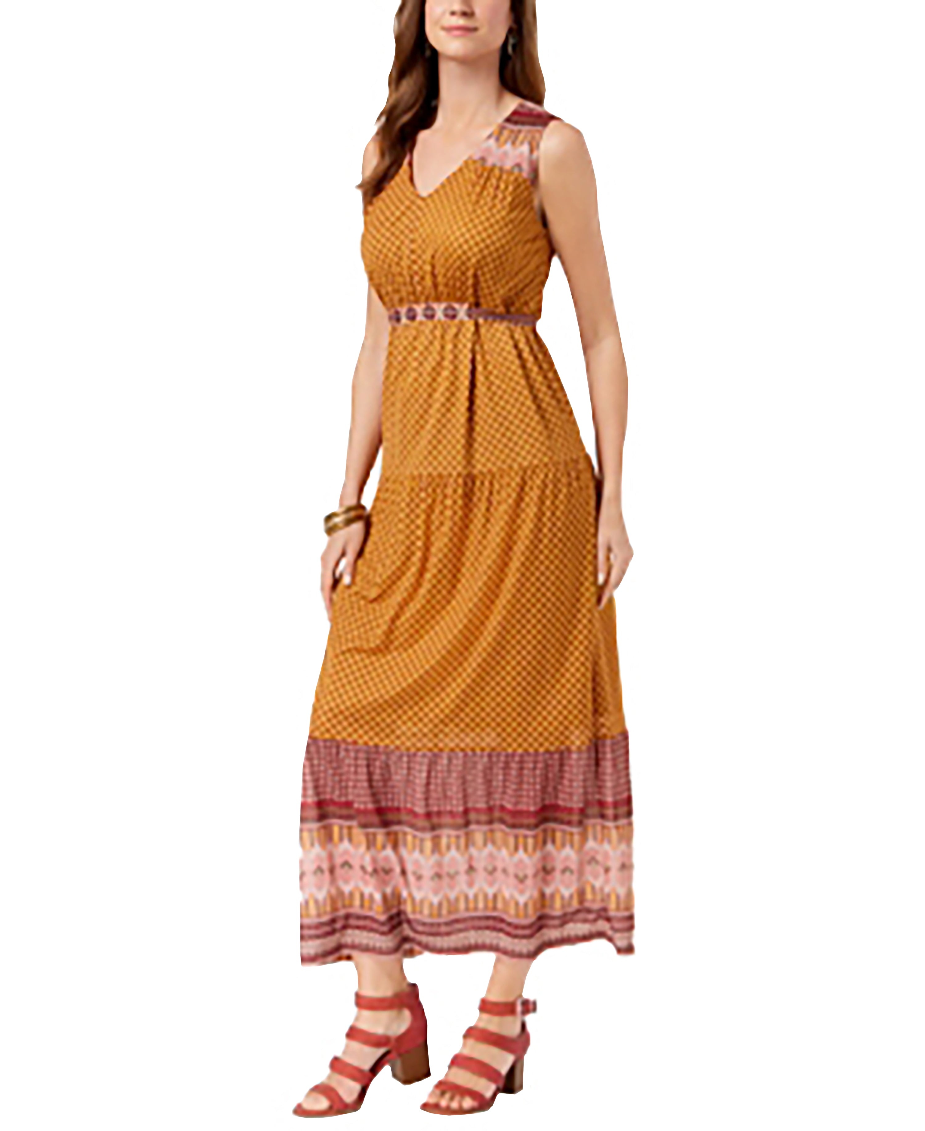 Style & Co Geo-Print Maxi Dress Jubilant Jacquard XL