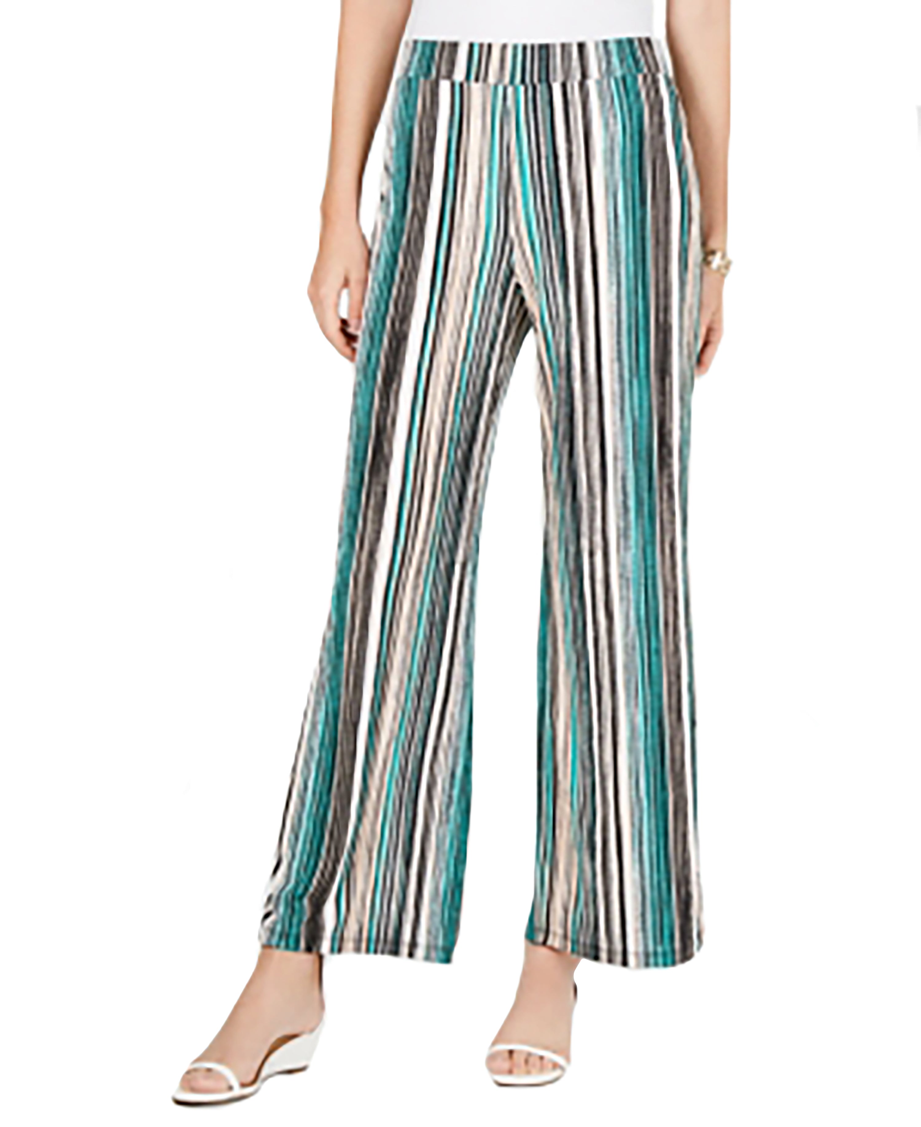 Jm Collection Printed Soft Pants Vintage Stripe XXL