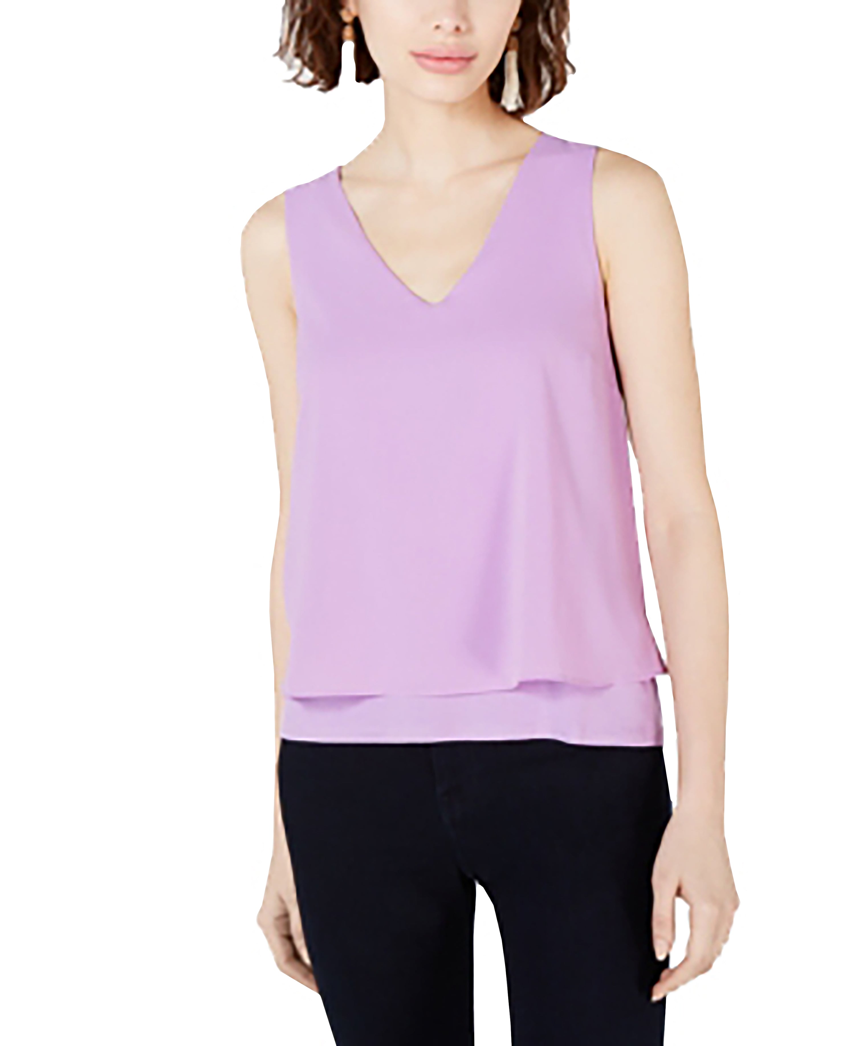 Mixed Media Split Back Tank Top