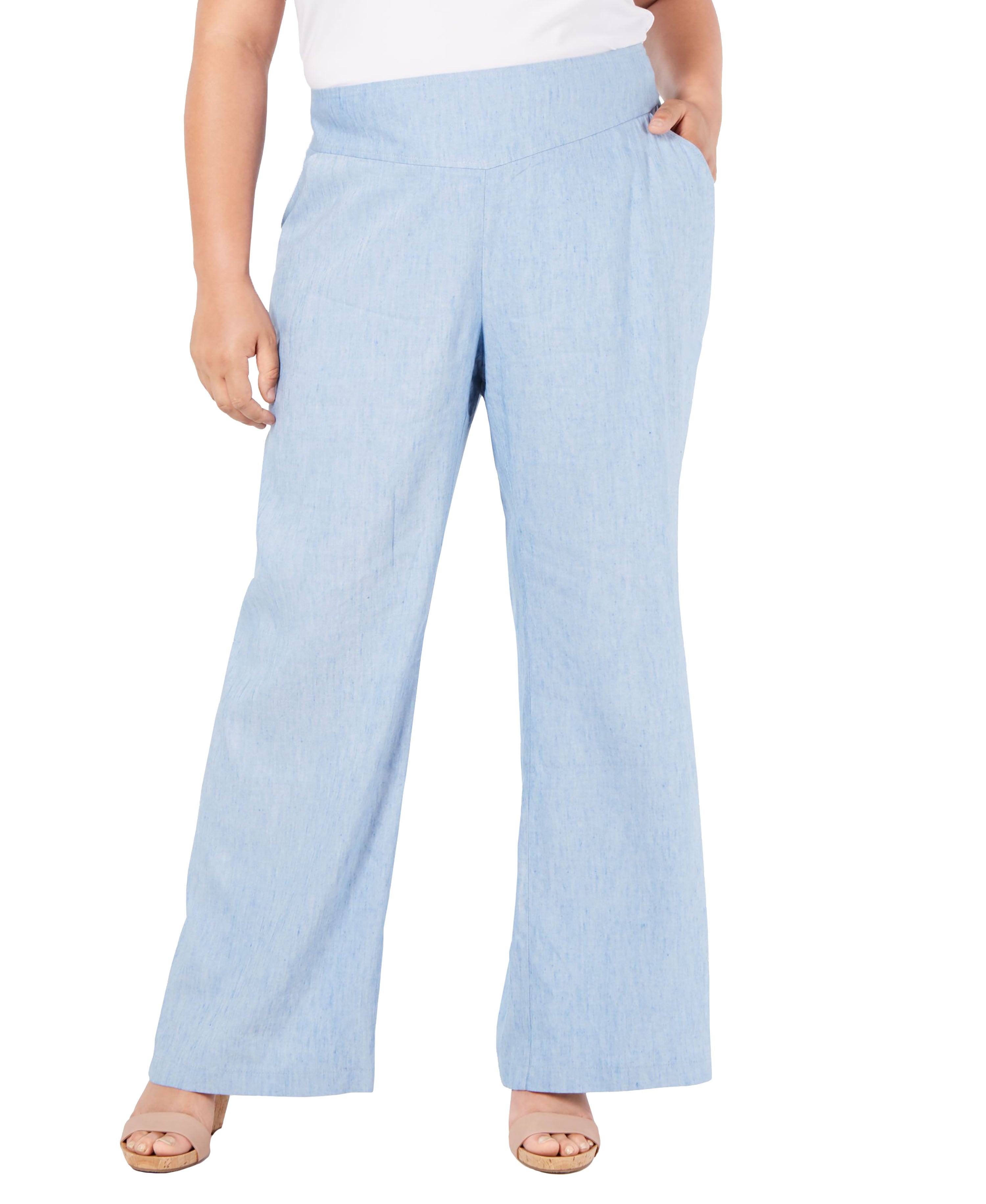 INC Plus Size V-Front Wide-Leg Pants