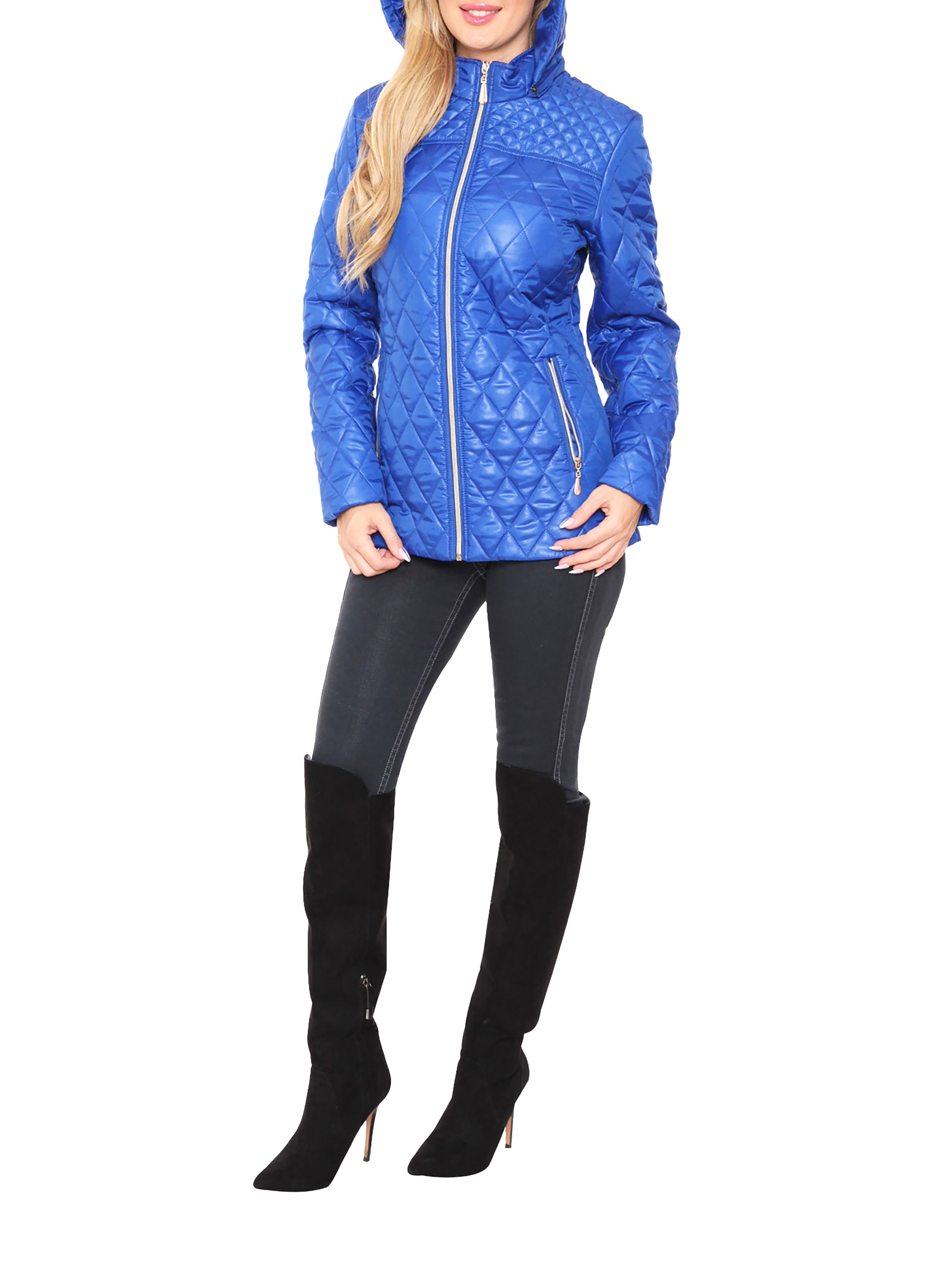 Women s Hooded Puffer Coat Blue Royal M