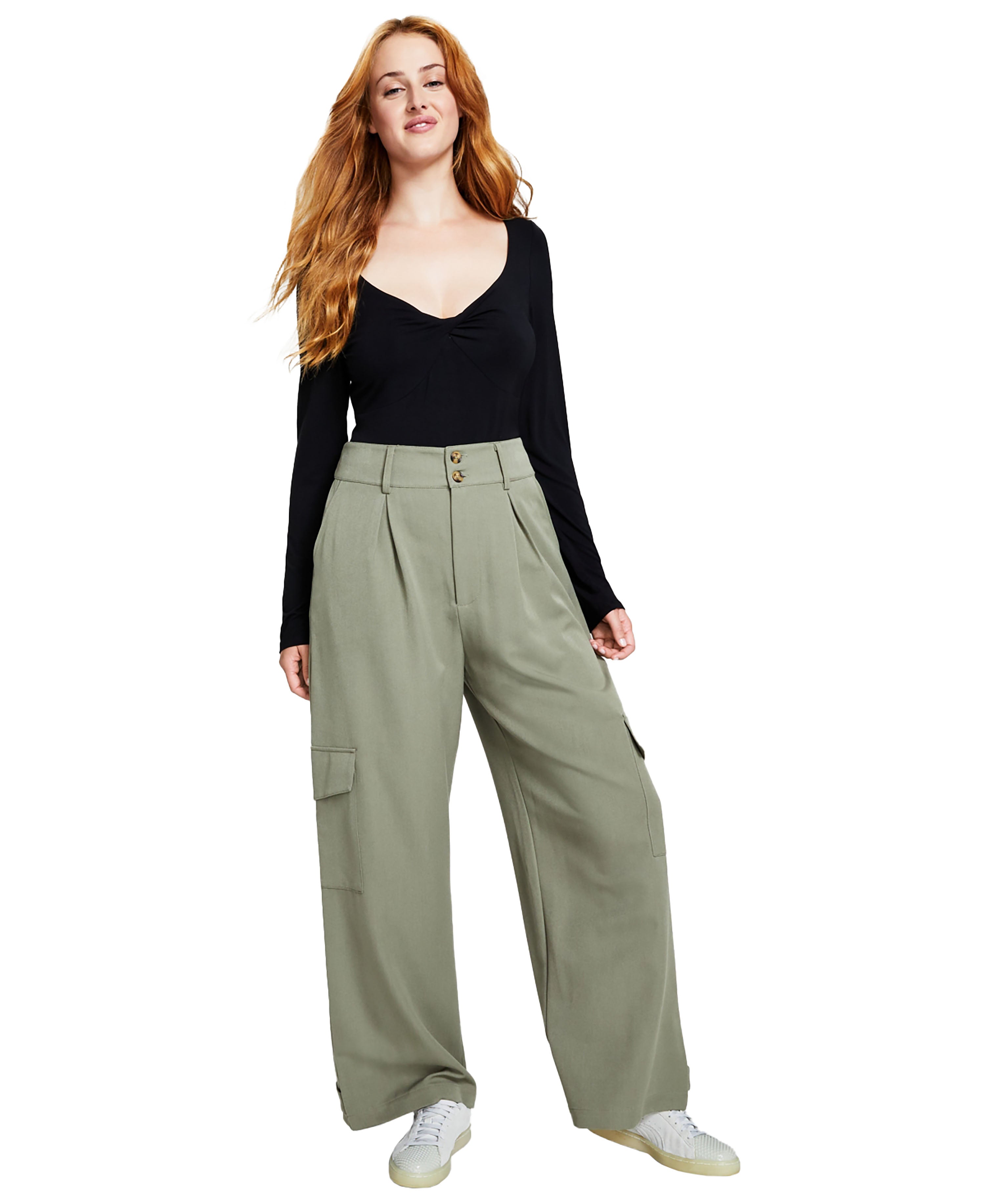 Women's High-Rise Wide-Leg Cargo Pants