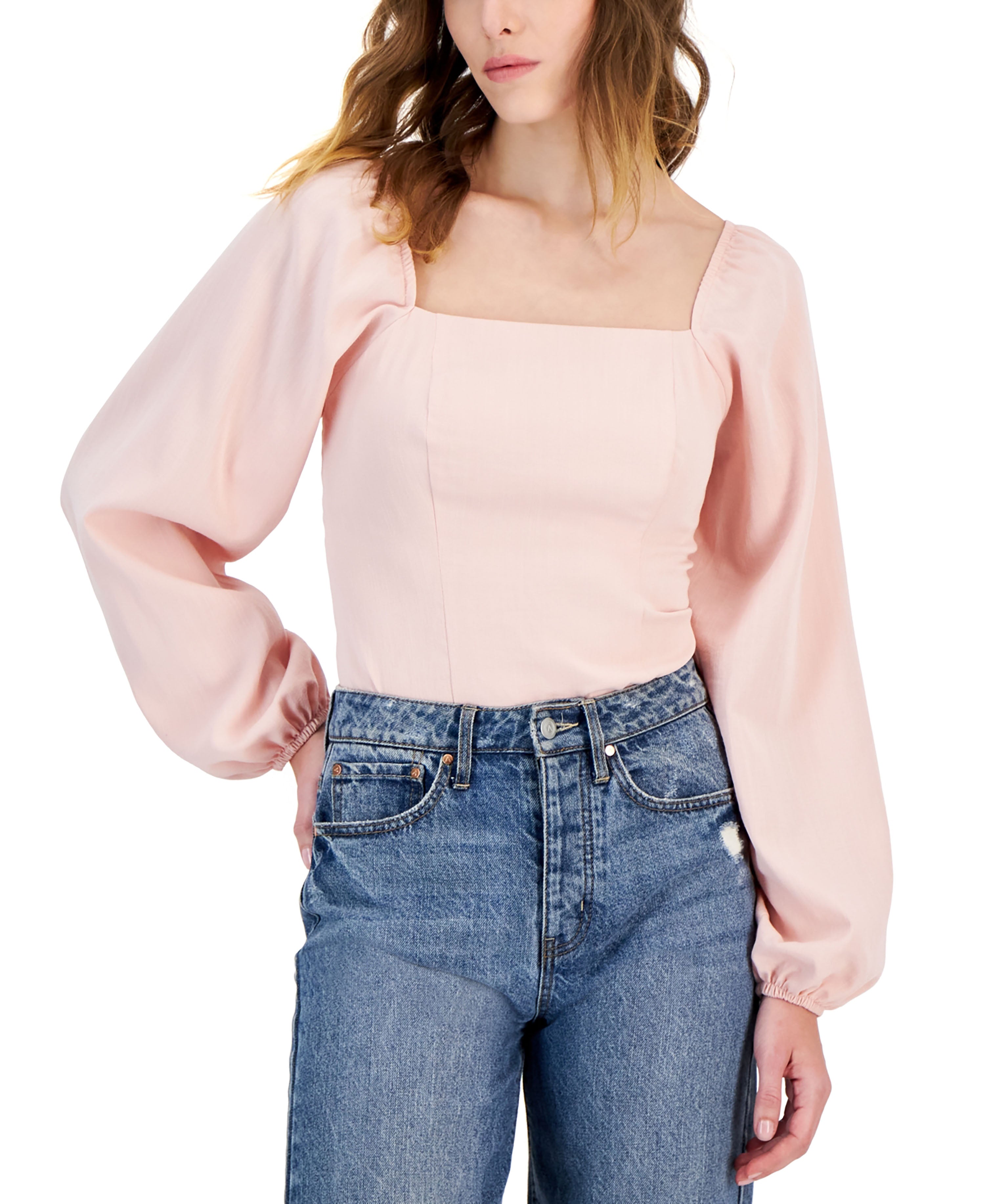 And Now This Women's Puff-Sleeve Bodysuit  Lotus Pink S