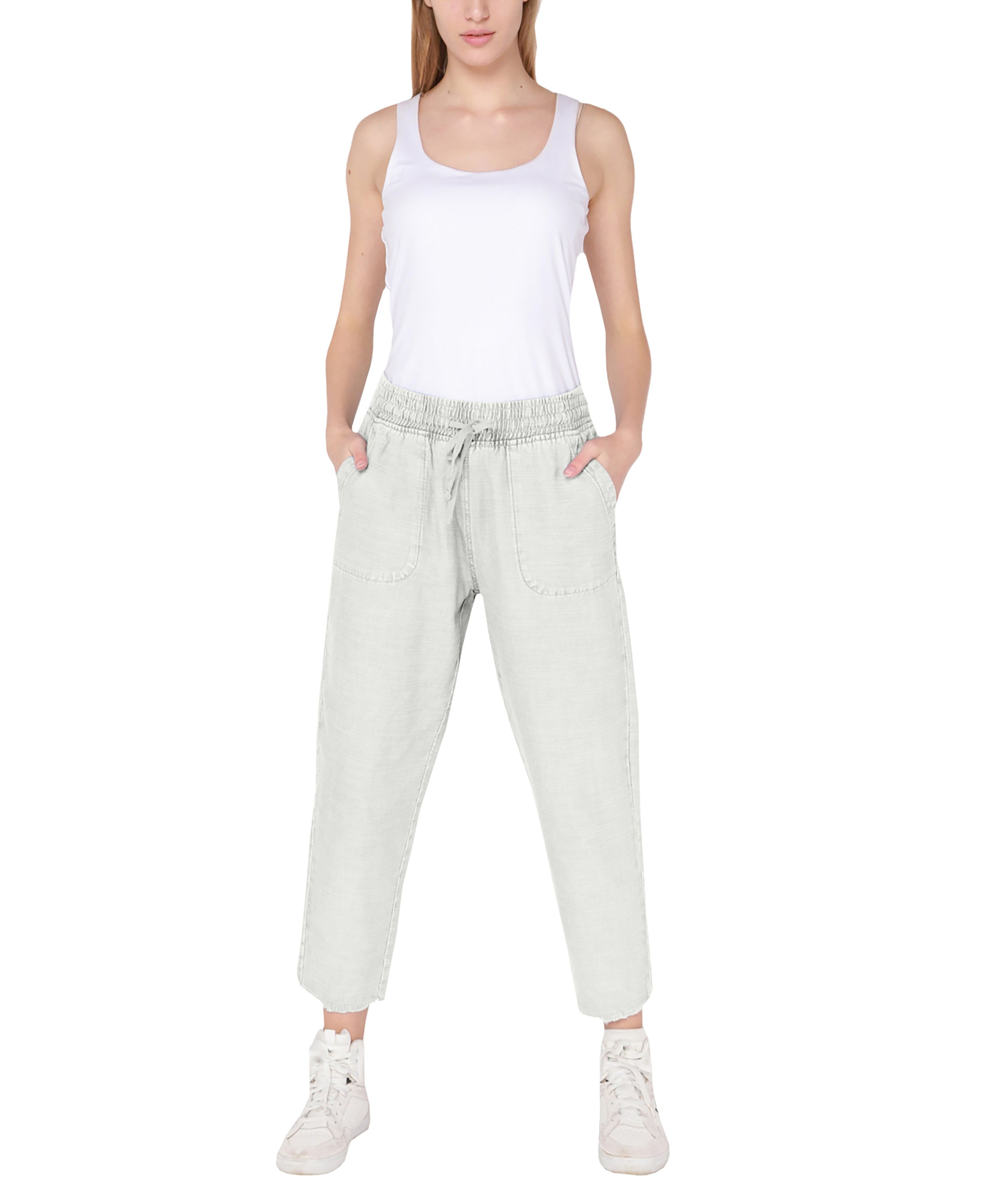 Women's Frayed-Hem Pull-On Joggers