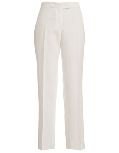 Anne Klein Womens Washed Linen Slim Pant