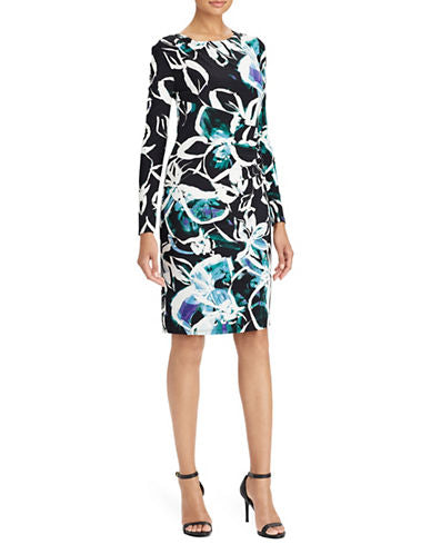 Ralph Lauren Floral-Print Sheath Dress (Black Multi, 12)