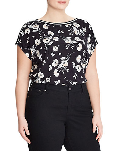 Lauren Ralph Lauren Plus Floral Short-Sleeve Knit Top