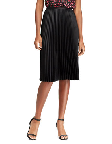 Lauren Ralph Lauren Pleated Satin Skirt