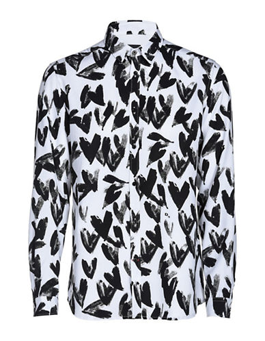 Diesel S-Belle Hearts Casual Button-Down Shirt