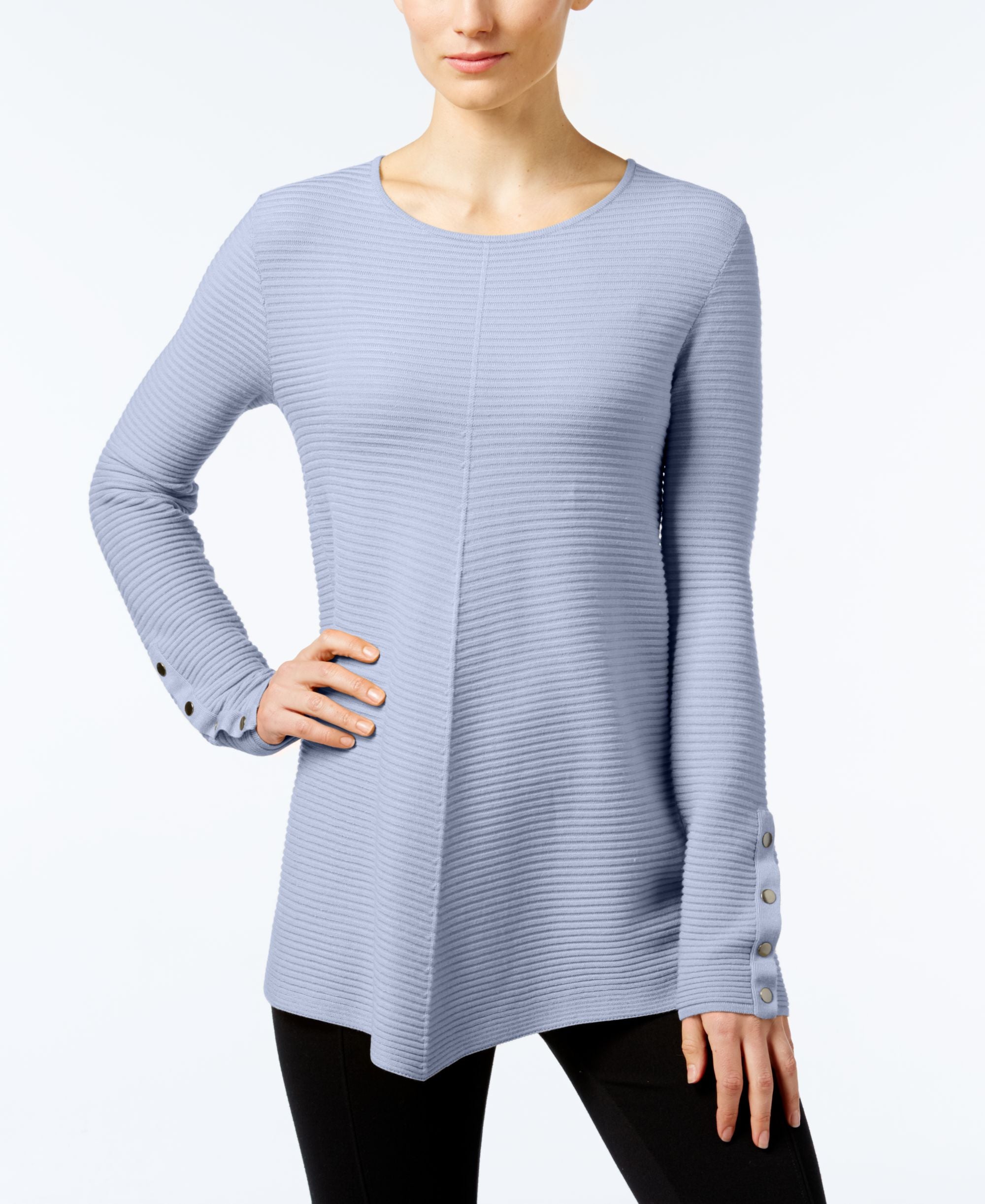 Alfani Petite Ribbed Swing Sweater