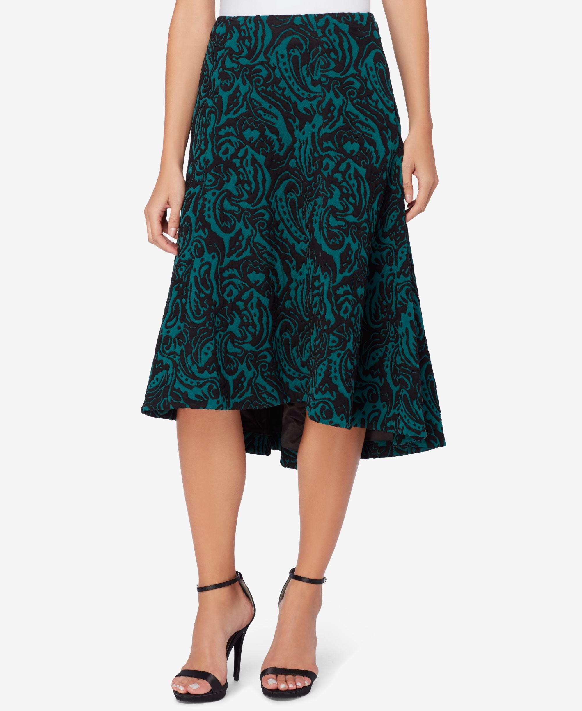 Catherine Malandrino Rosa Jacquard High Low A Line Skirt