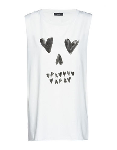 Diesel Graphic Cotton Tank Top-GREY/WHITE-Medium