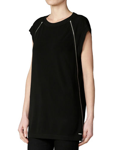 Diesel Zip Tank Top-BLACK-Medium