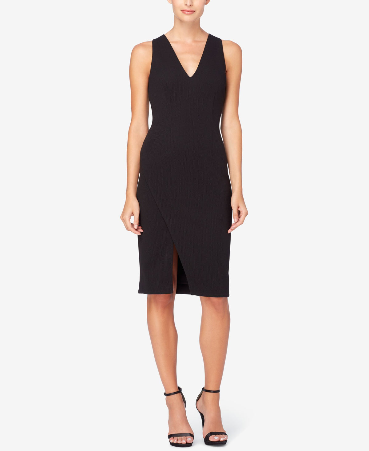 Catherine Malandrino Textured Faux Wrap Sheath Dress