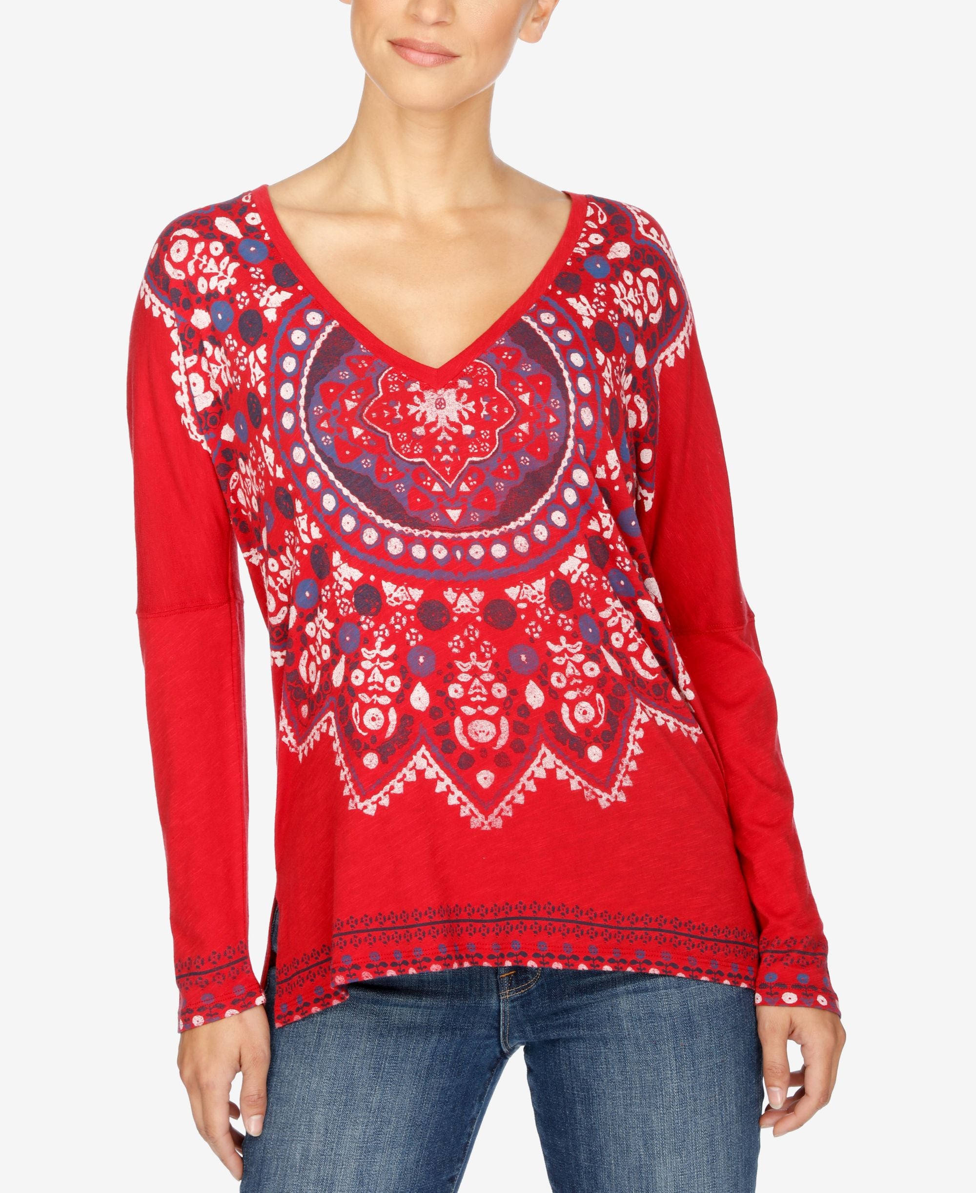 Lucky Brand Long Sleeve Printed T-Shirt