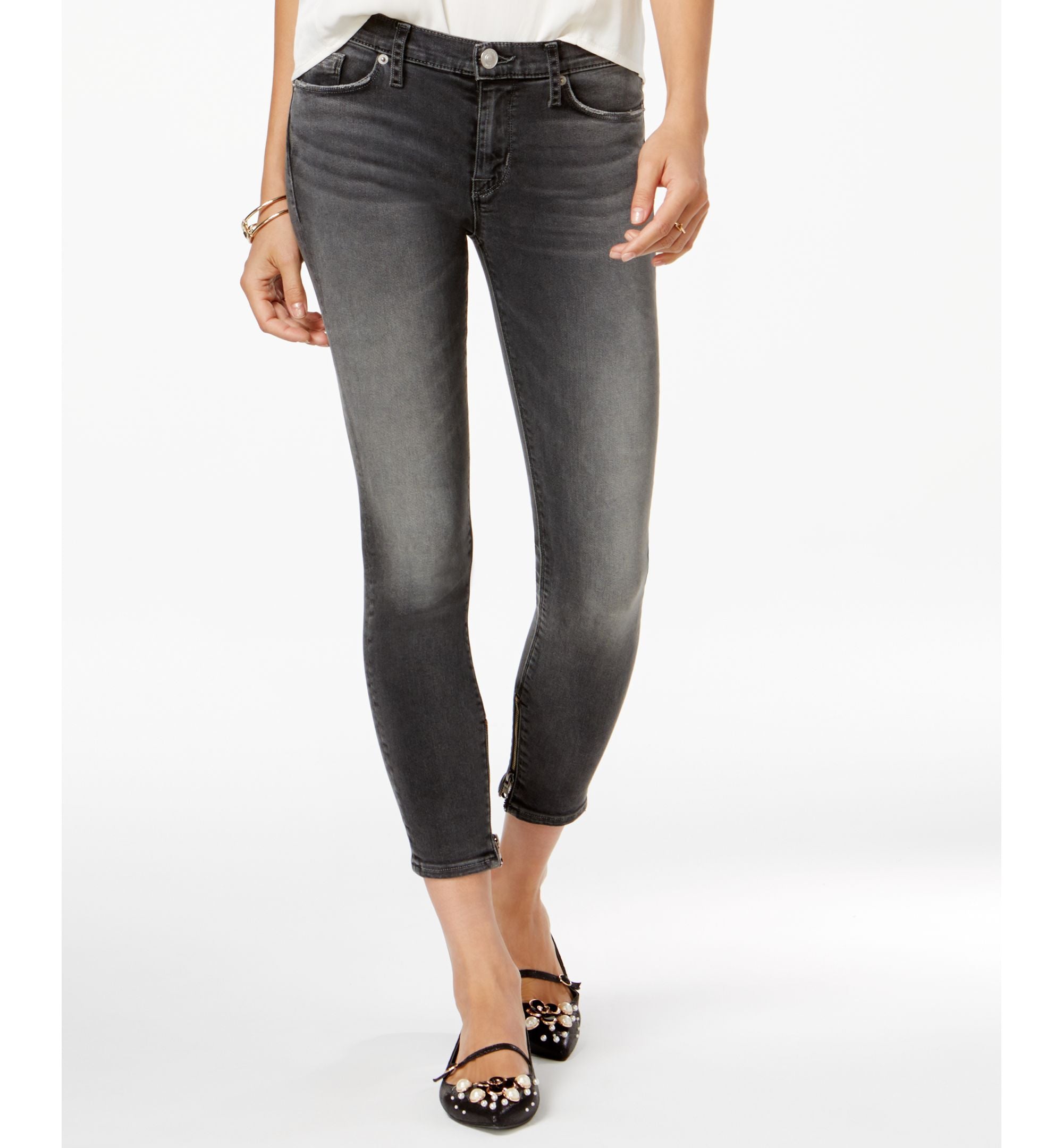 Hudson Jeans Harper Cropped Trival Wash Skinny Jeans