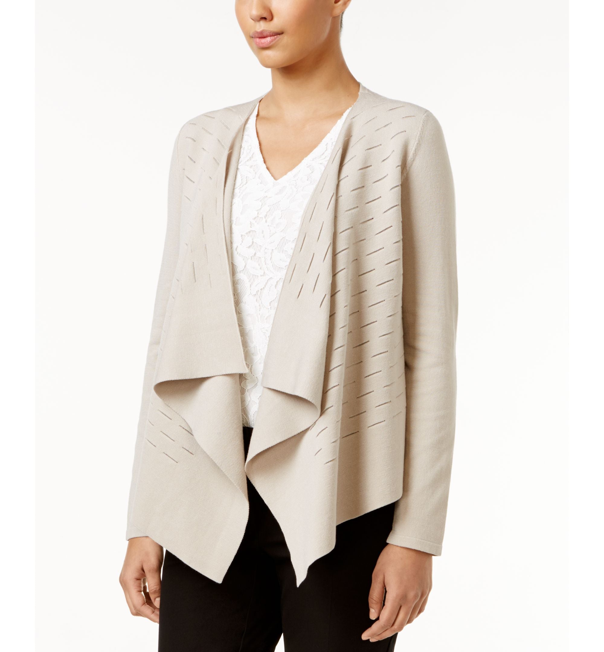 Alfani Petite Slit Detail Draped Cardigan