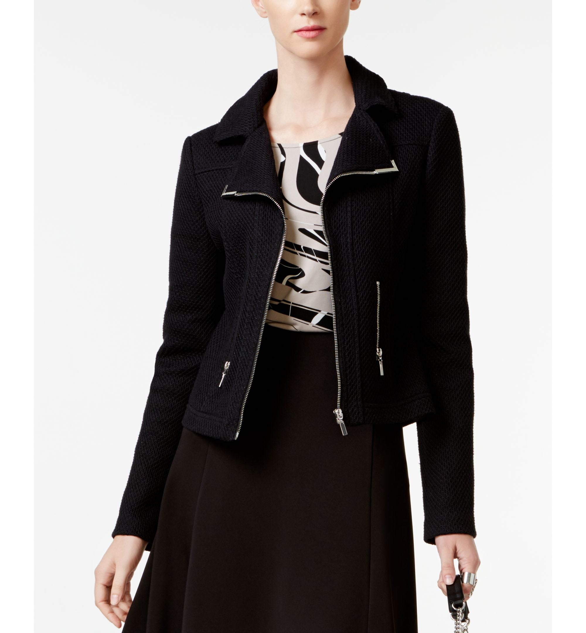 Alfani Petite Textured Moto Jacket
