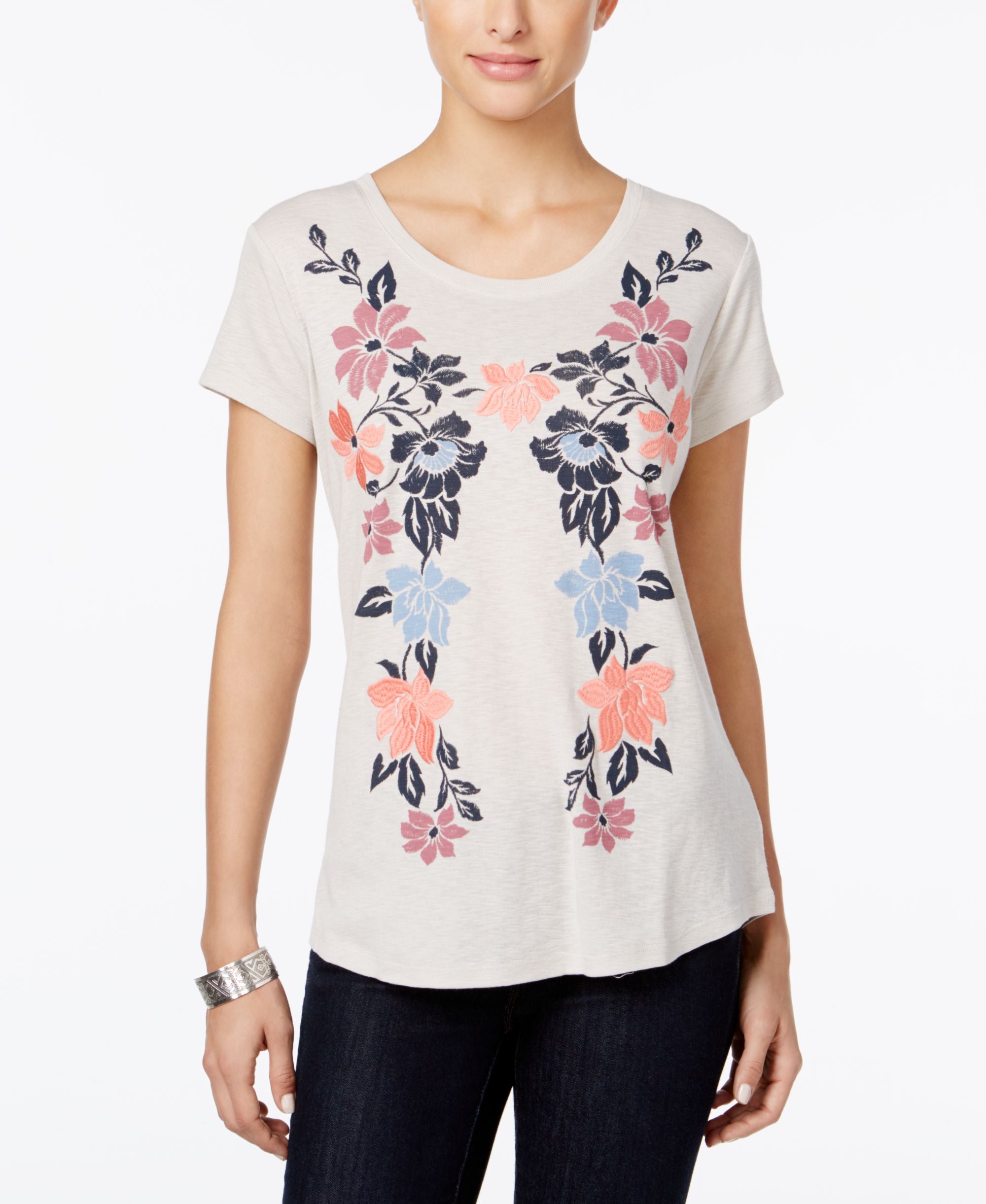 Style & Co Petite Floral Print T-Shirt