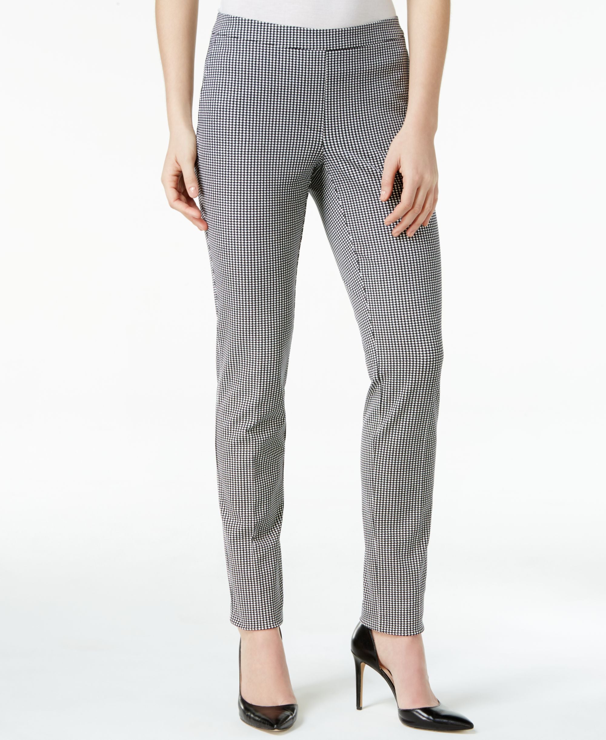 Alfani Petite Printed Pull On Skinny Pants