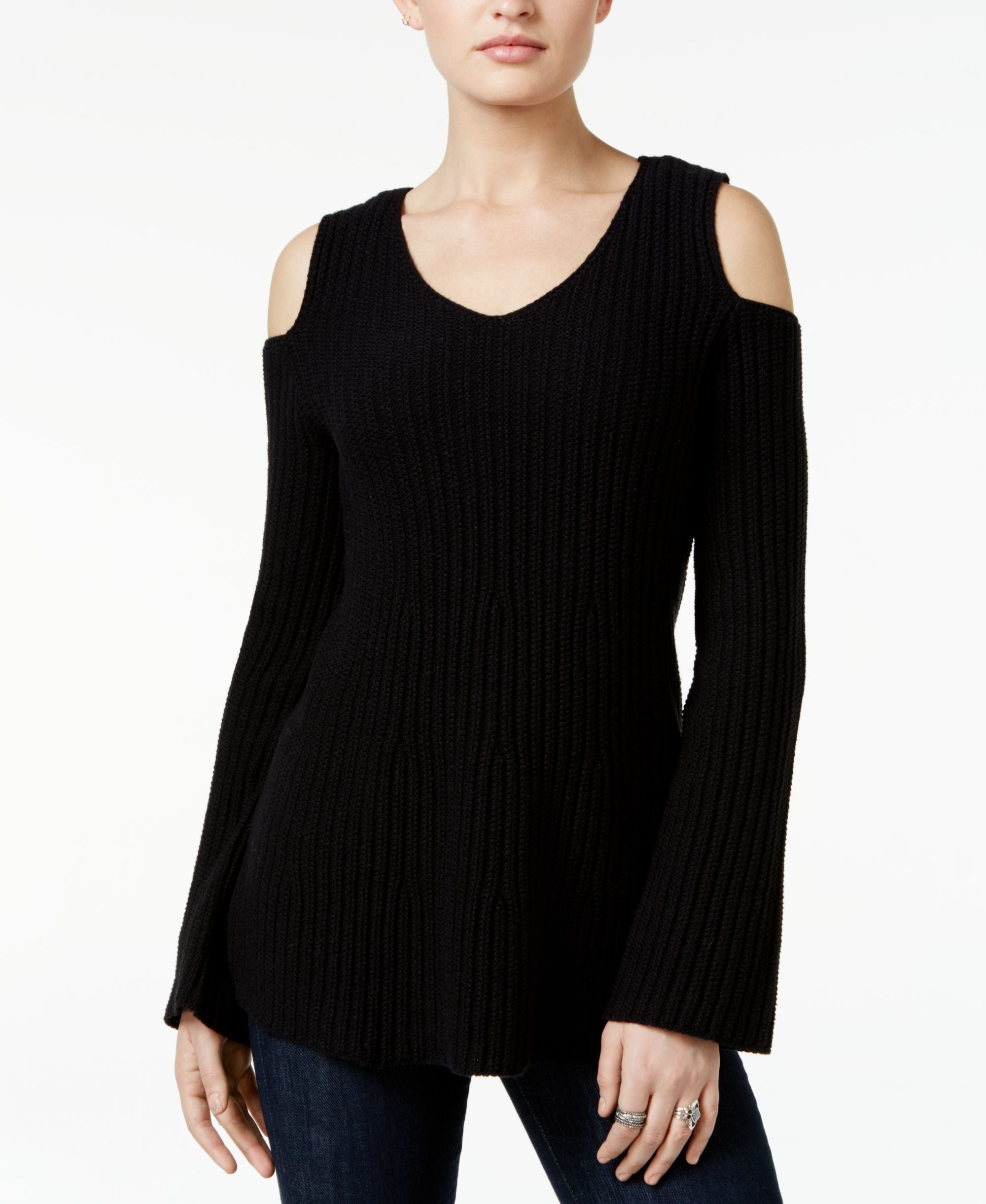 Style & Co Petite Cold Shoulder Sweater