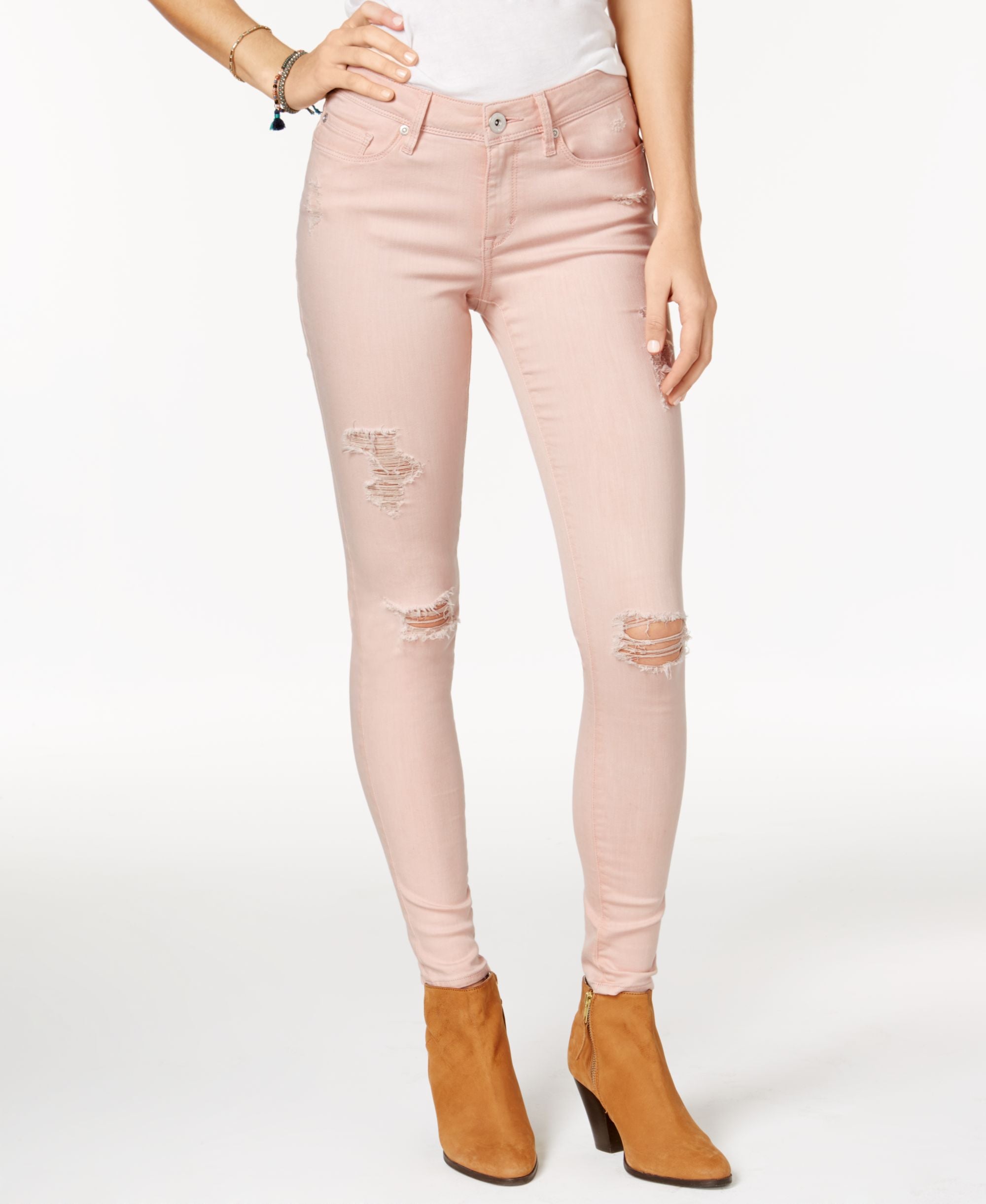 American Rag Ripped Mellow Rose Wash Skinny Jeans