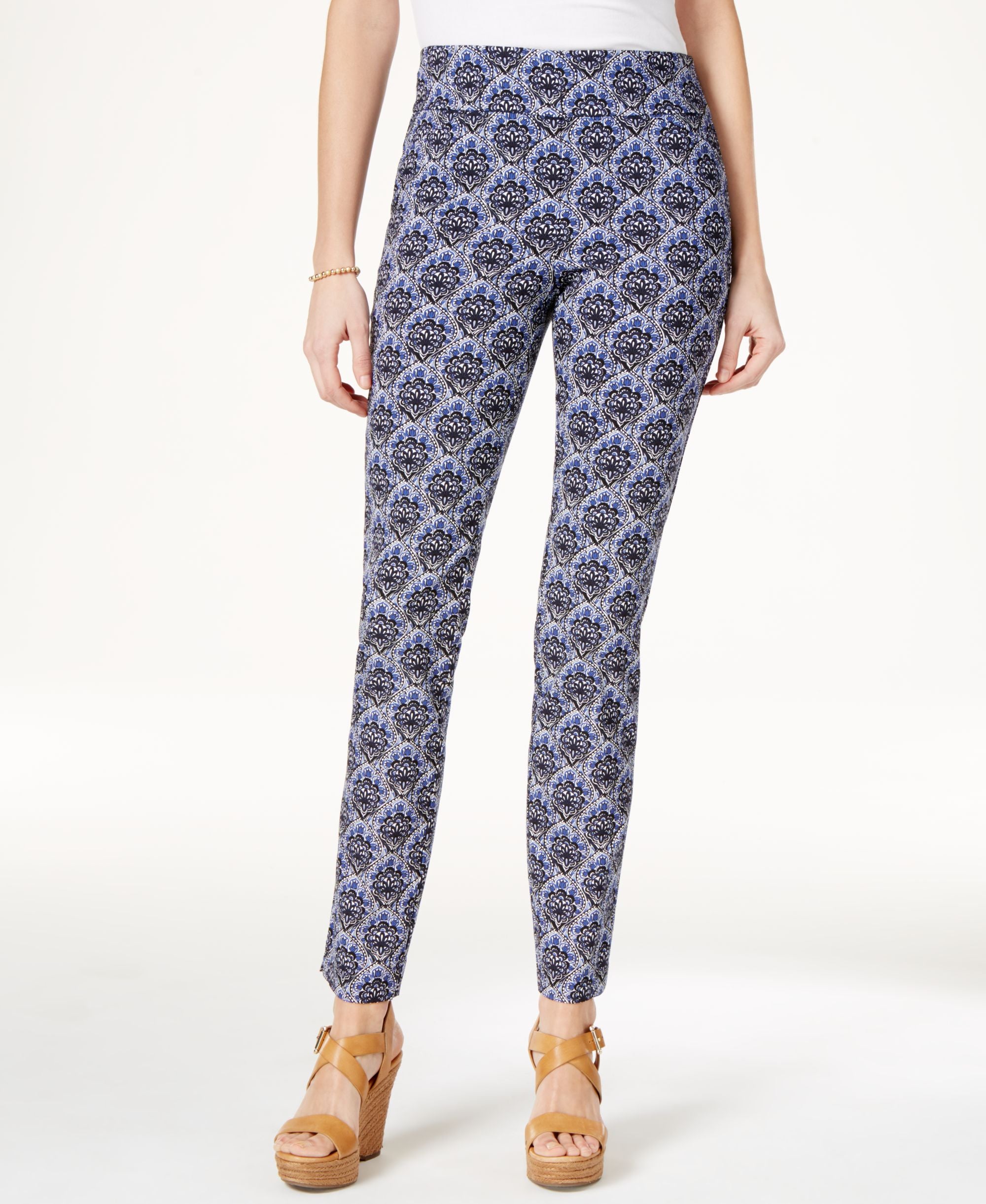 Charter Club Cambridge Medallion Print Pull On Pants