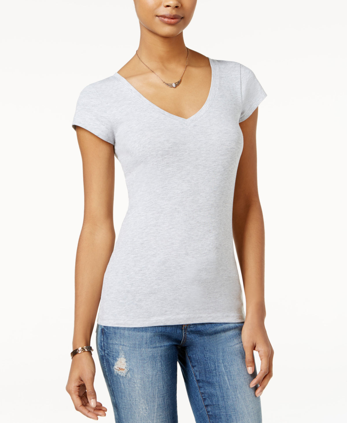 Juniors' V-Neck T-Shirt