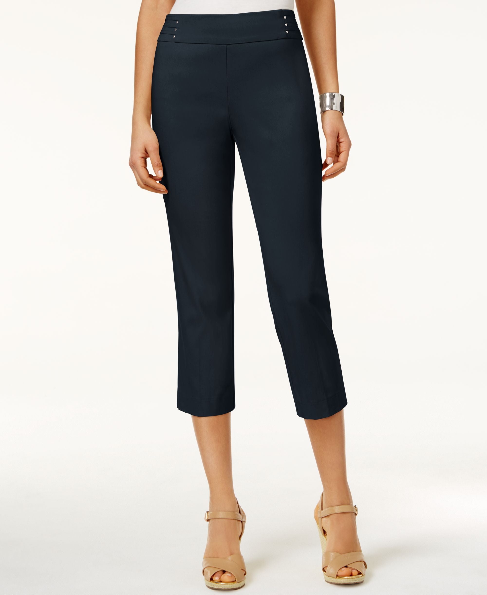 JM Collection Embellished Pull On Capri Pants