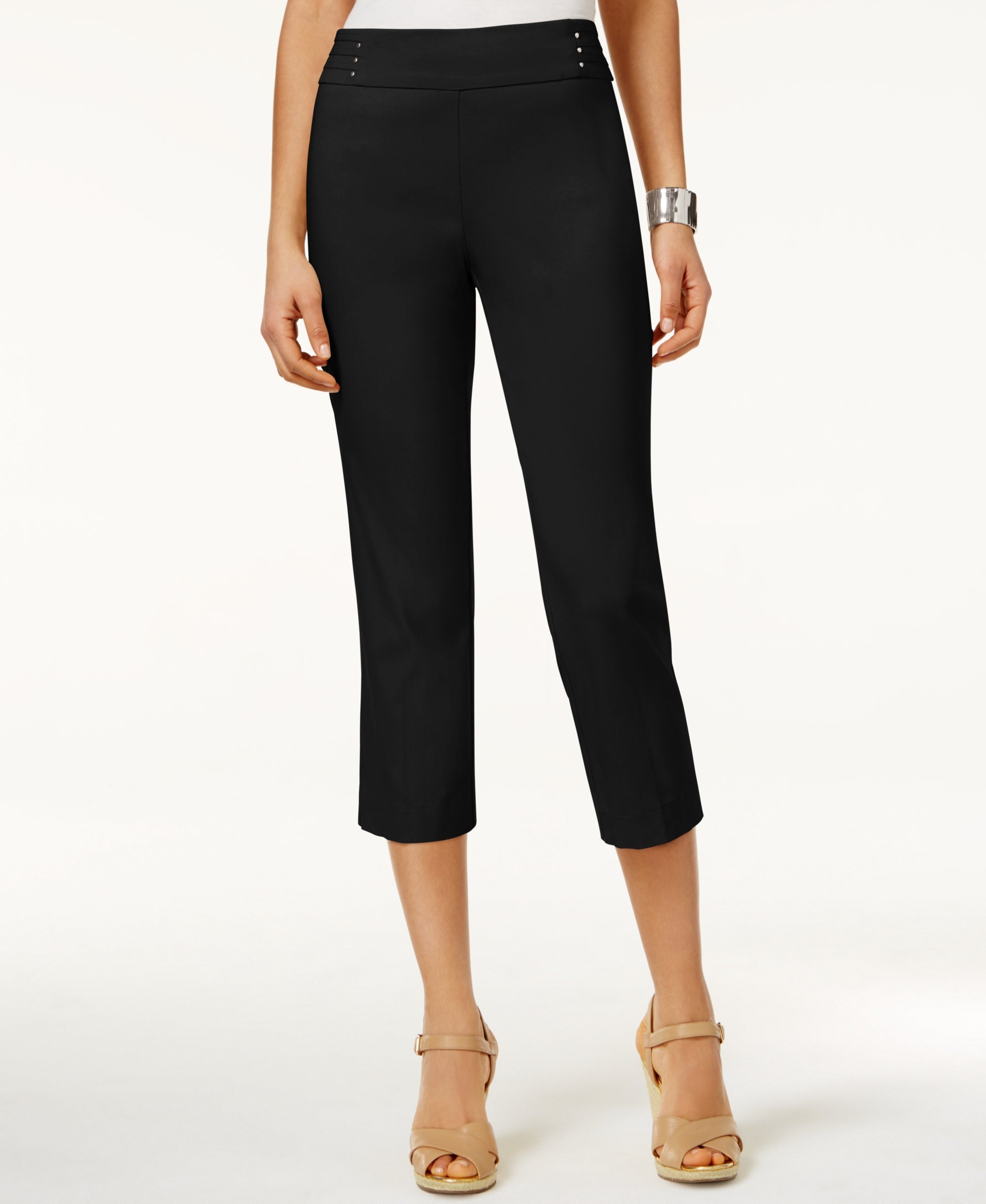 JM Collection Embellished Pull On Capri Pants