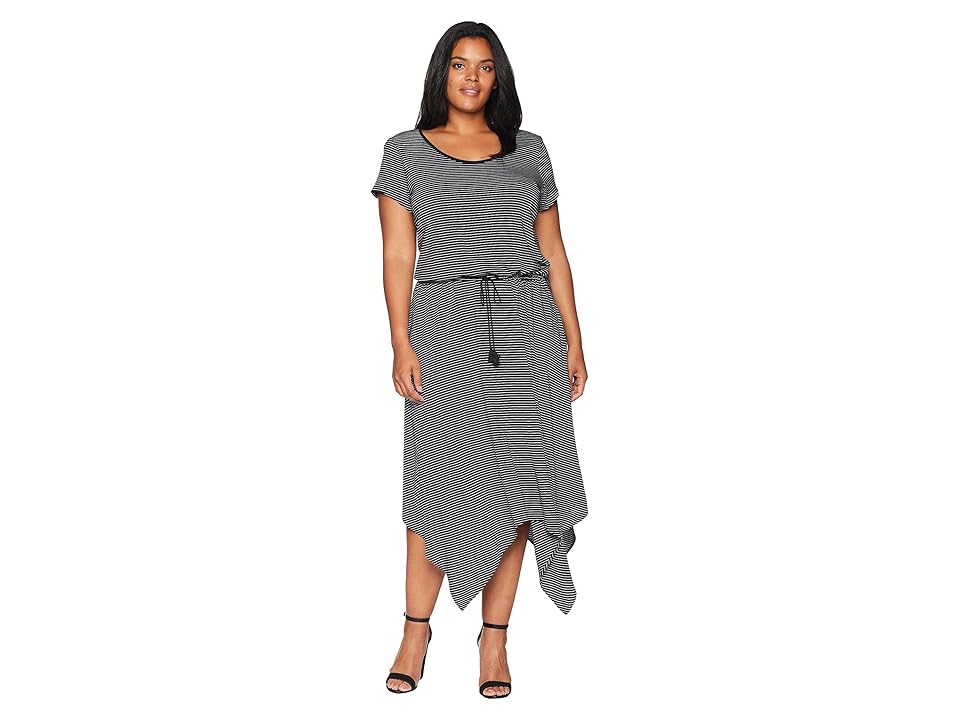 LAUREN RALPH LAUREN Plus Size Handkerchief-Hem Short Sleeve Dress