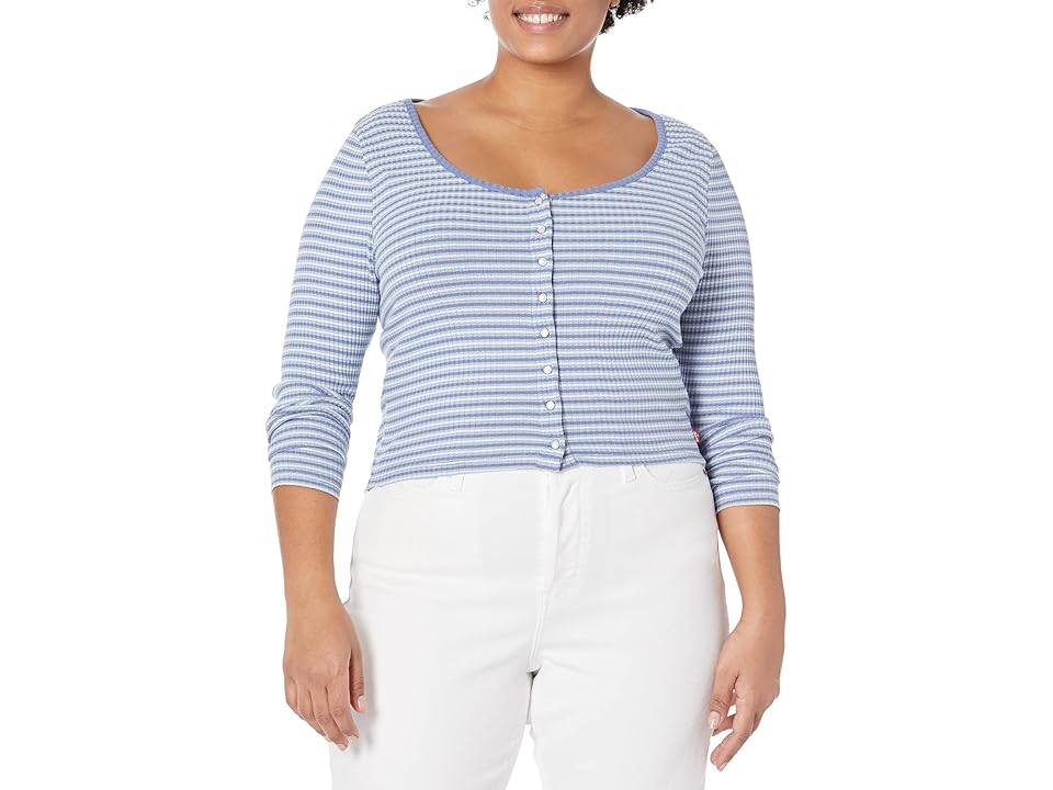 Trendy Plus Size Britt Long-Sleeve Snap-Front Top