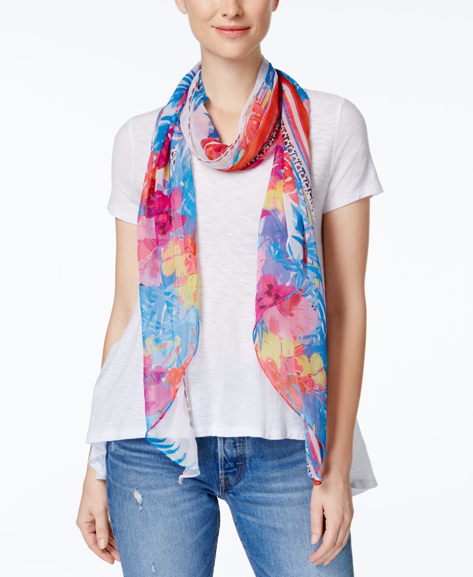 INC International Concepts Hibiscus Garden Scarf