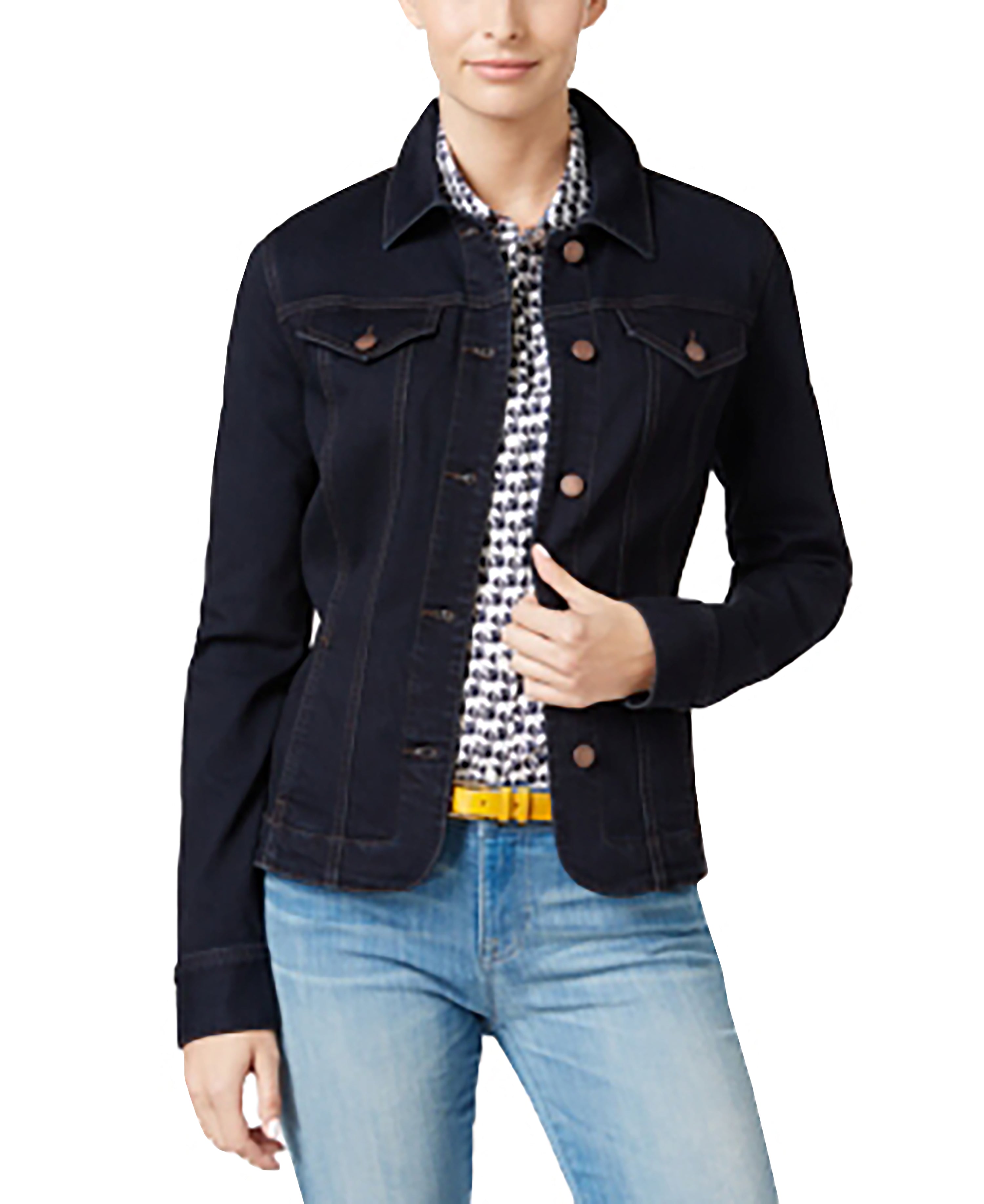 Charter Club Wome's  Denim Jacket Rinse Wash L