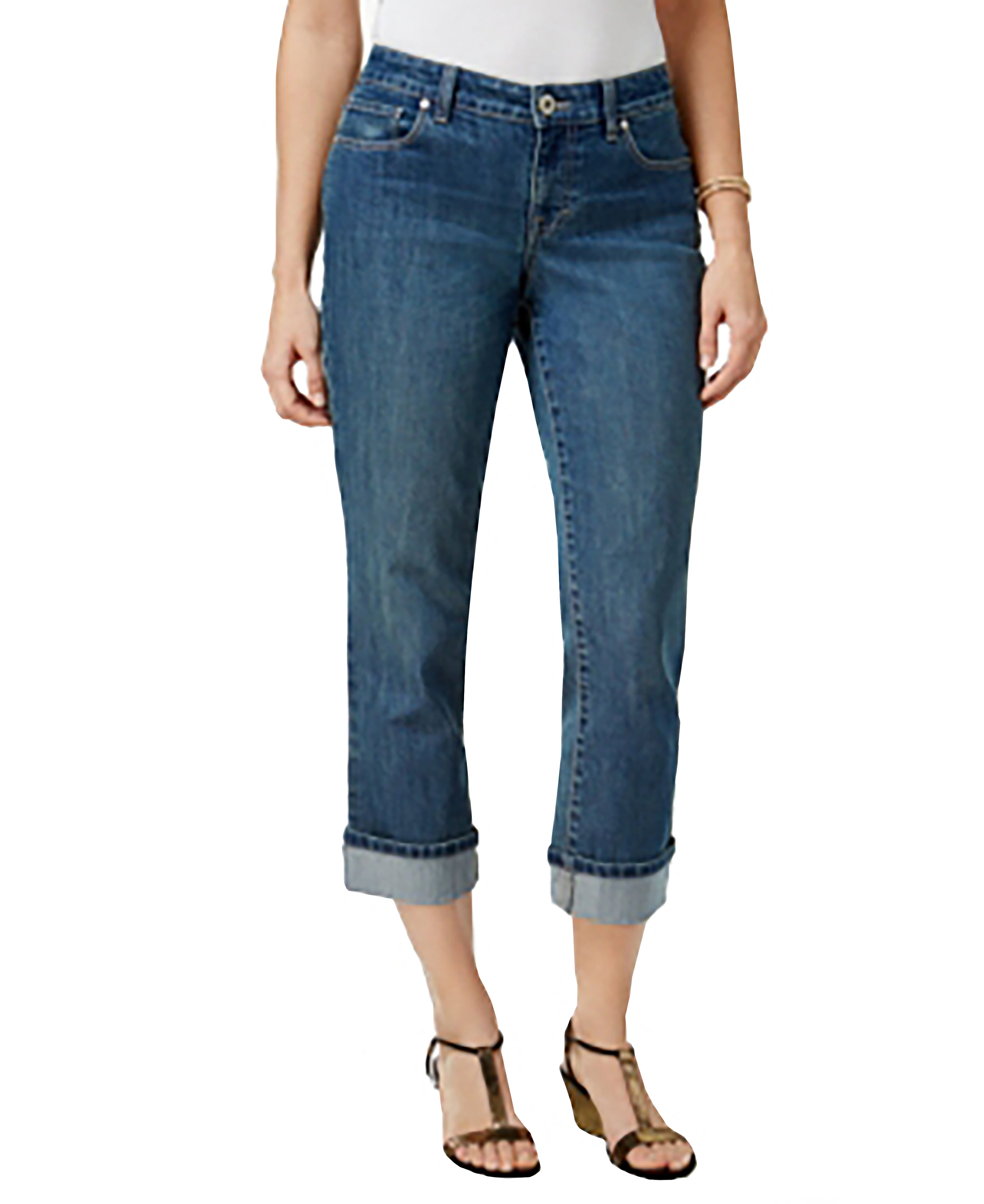 Petite Curvy Cuffed Capri Jeans