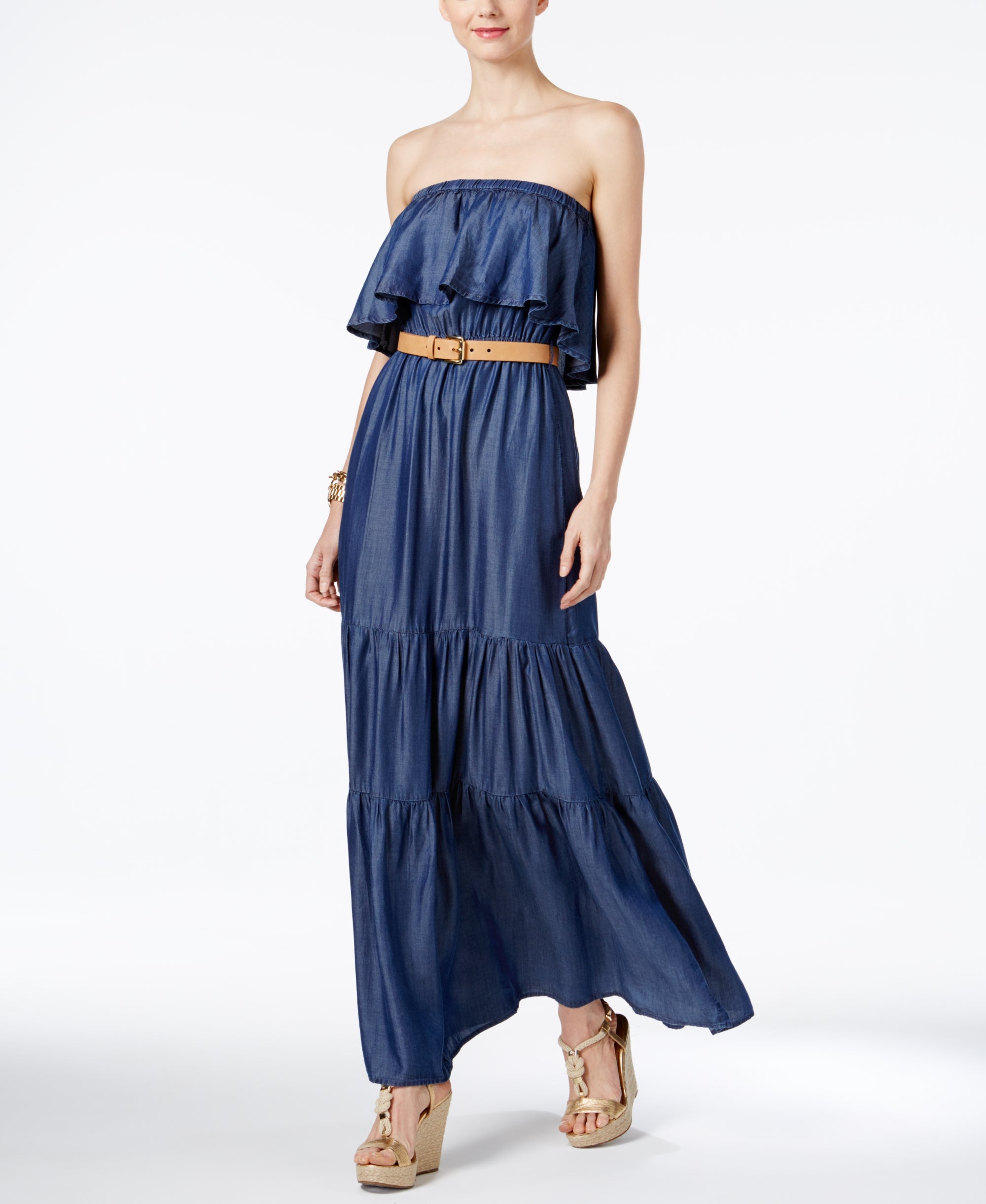 MICHAEL Michael Kors Strapless Maxi Dress