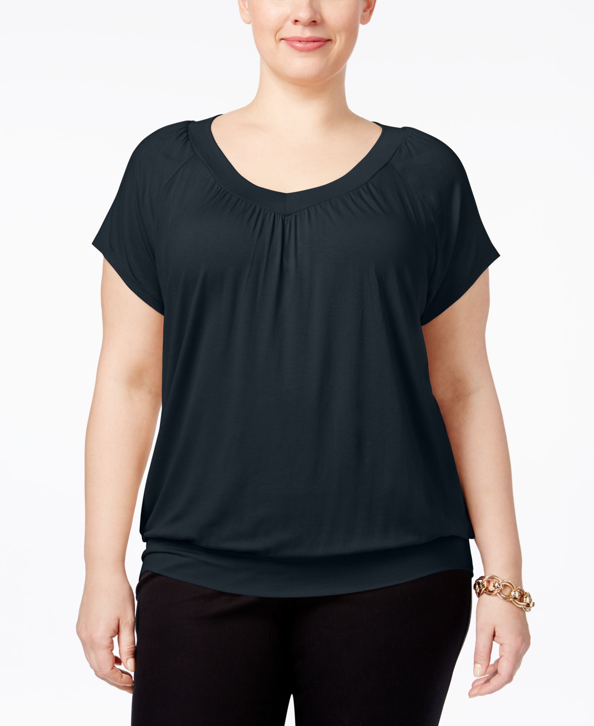 Plus Size Blouson Top