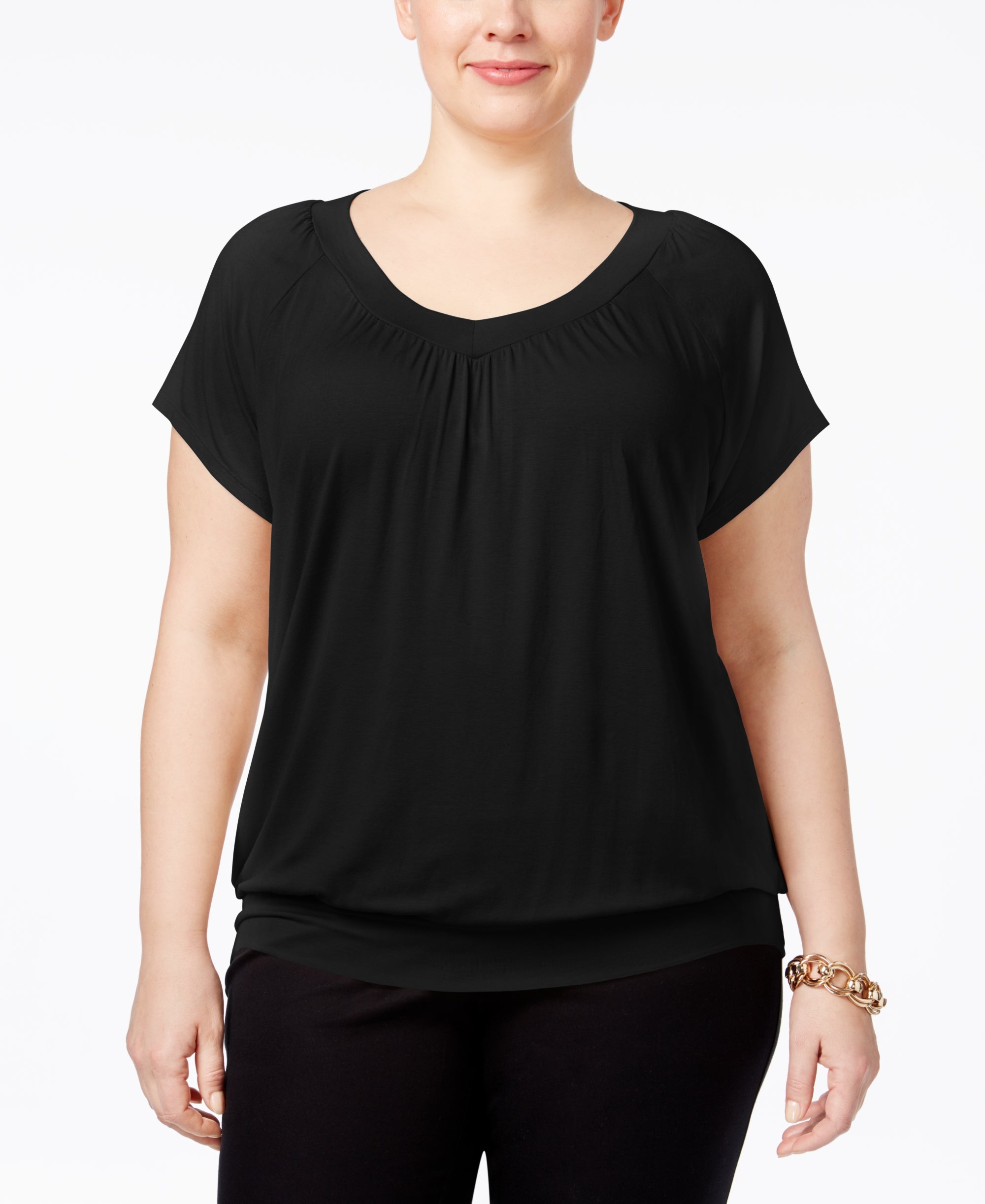 Plus Size Blouson Top
